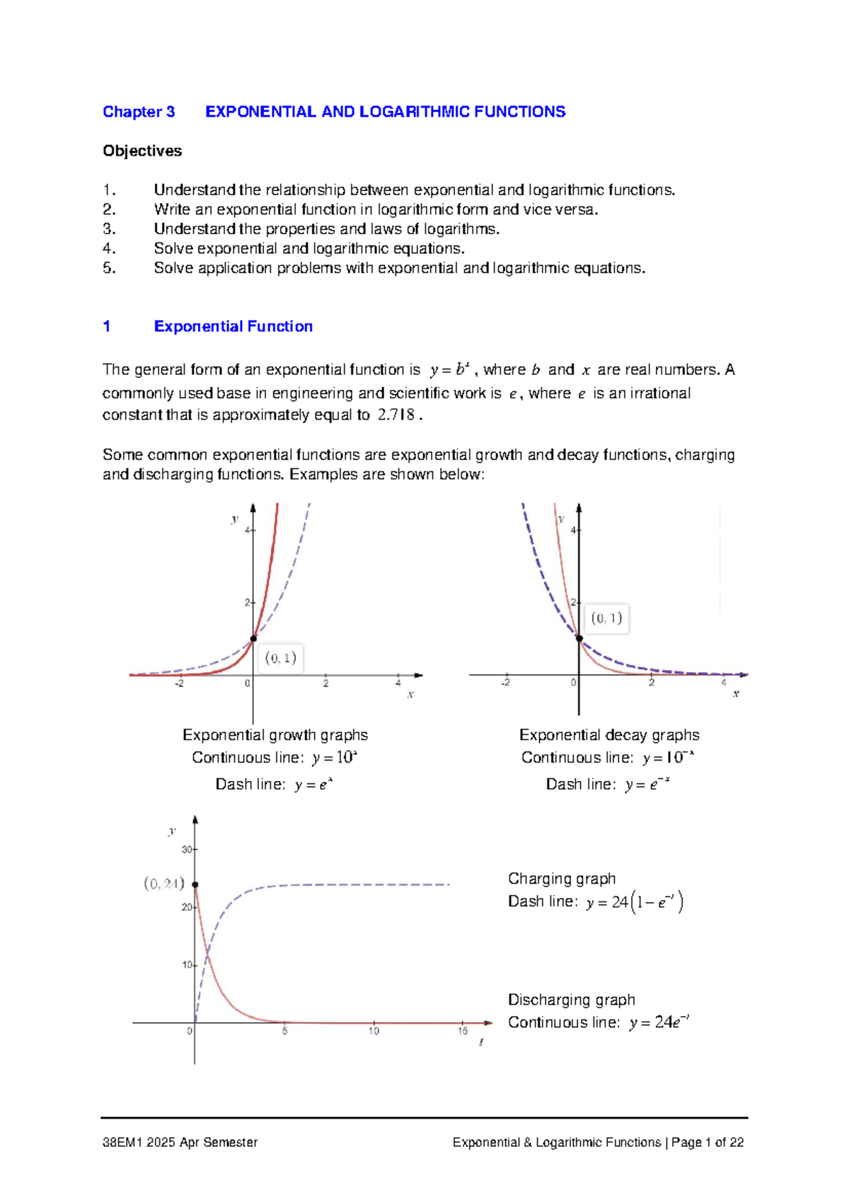 Mathematics 38EM1 2025 Apr Semester: Chapter 3 Exponential ...