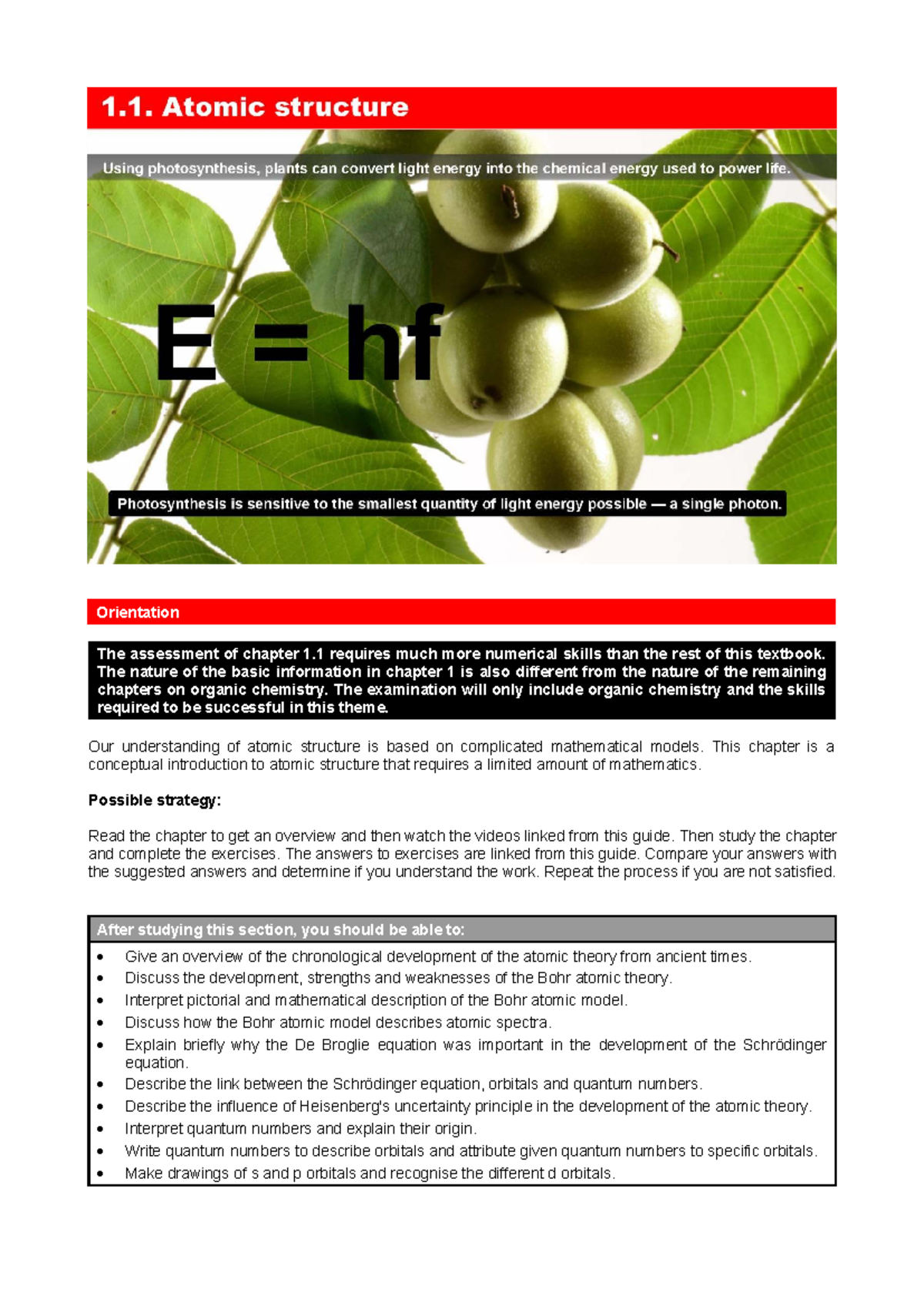 Chapter 1.1: Atomic Theory Overview and Exercises - Studocu