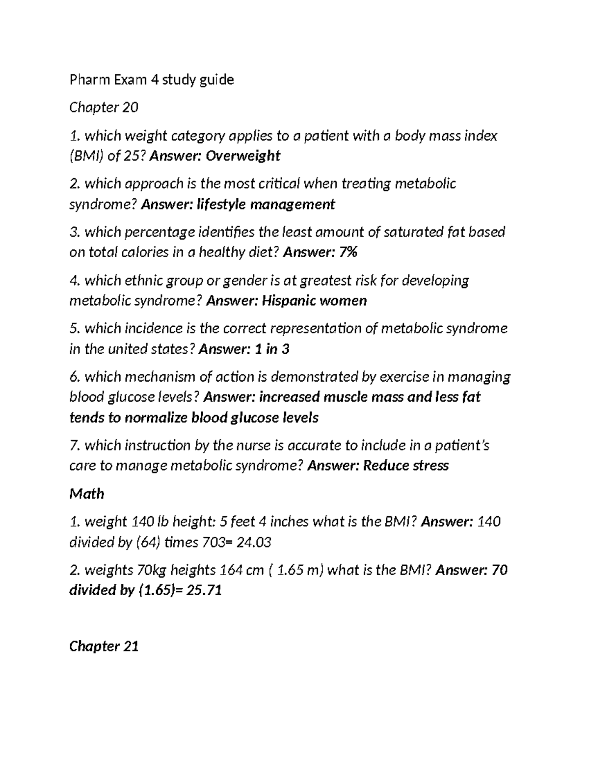 Pharmacology Exam 4 Study Guide - Key Concepts & Questions - Studocu