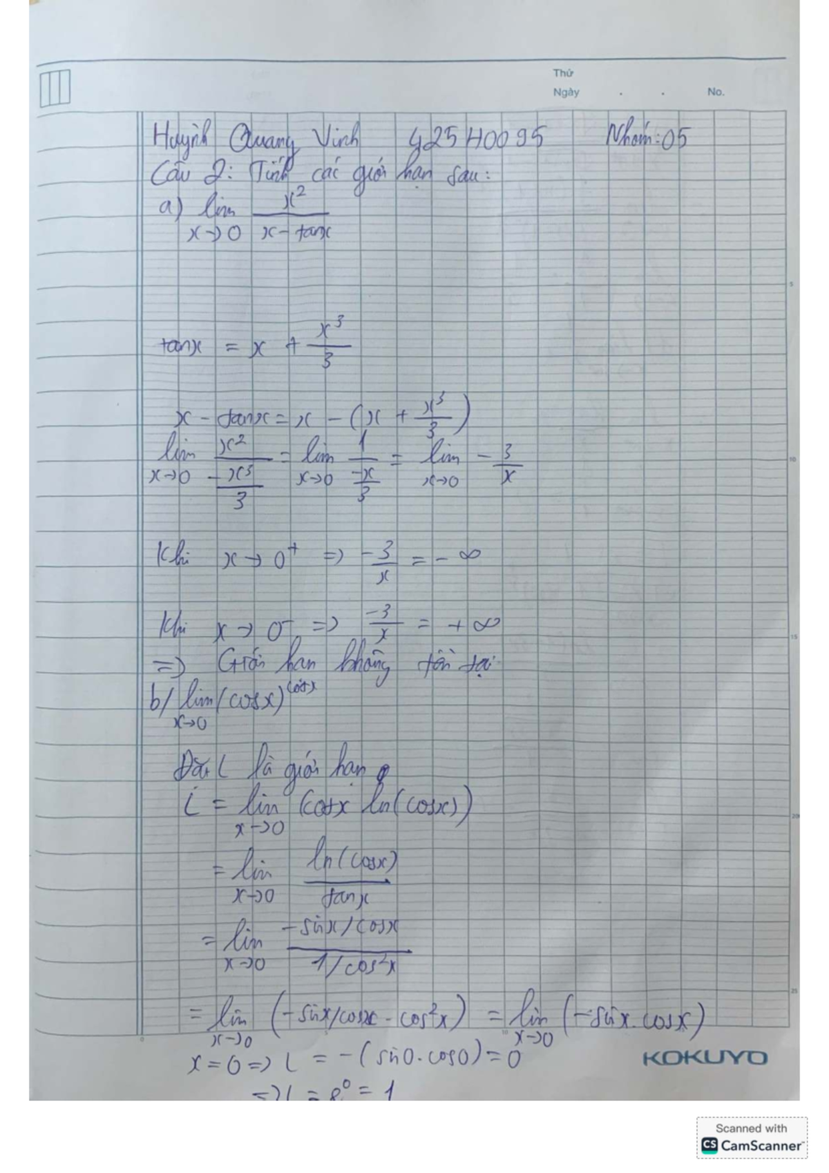Câu 2,3 - Giới Hạn và Tính Chất Hàm Số (MATH 40095) - Studocu
