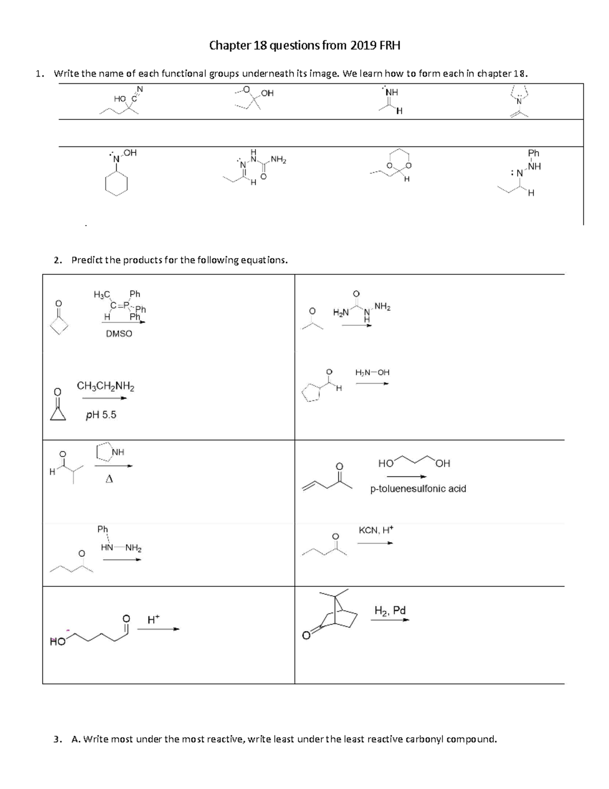 Chapter 18 Practice - Chem 332 - Chapter 18 questions from 2019 FRH ...