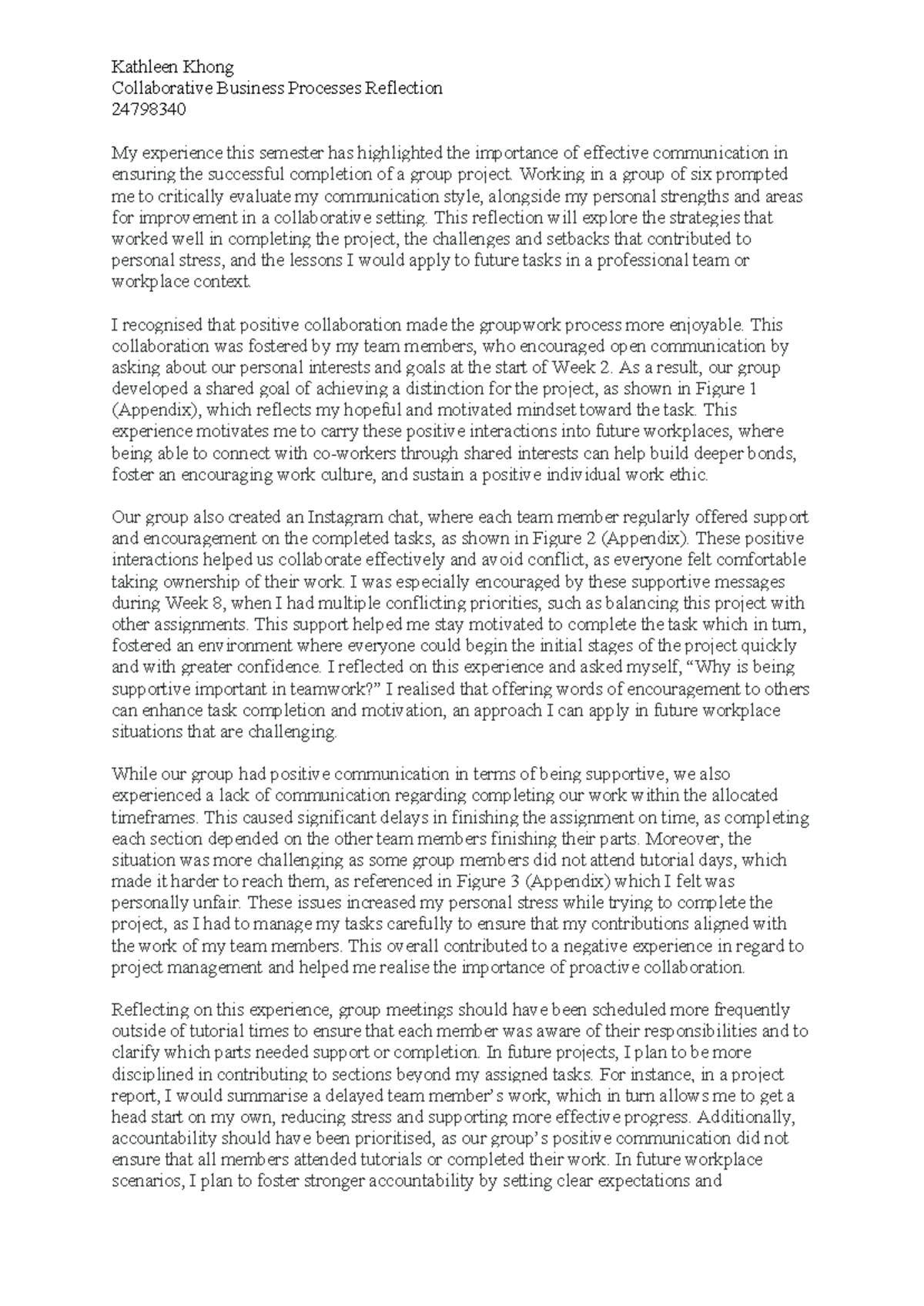 Collaborative Business Processes Reflection A3: Lessons Learned - Studocu