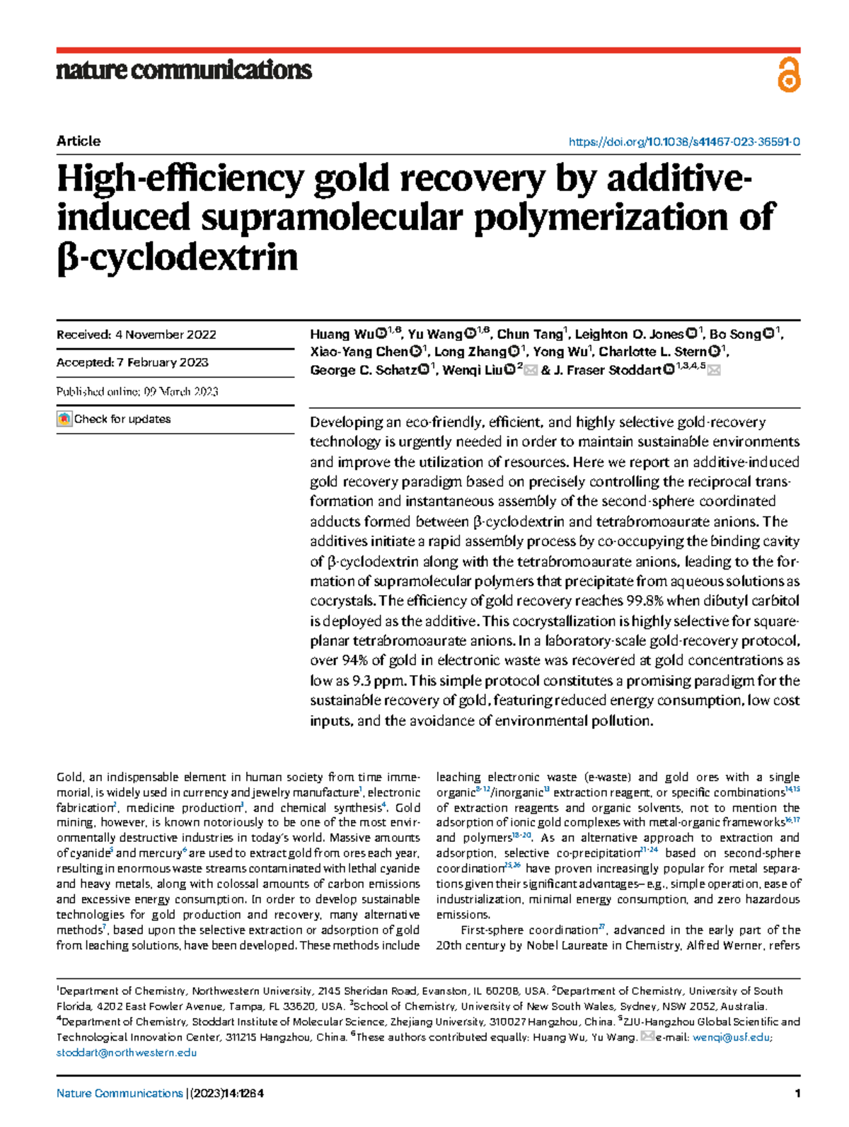 S41467 023 36591 0 - Efficient Gold Recovery via Additive-Induced ...