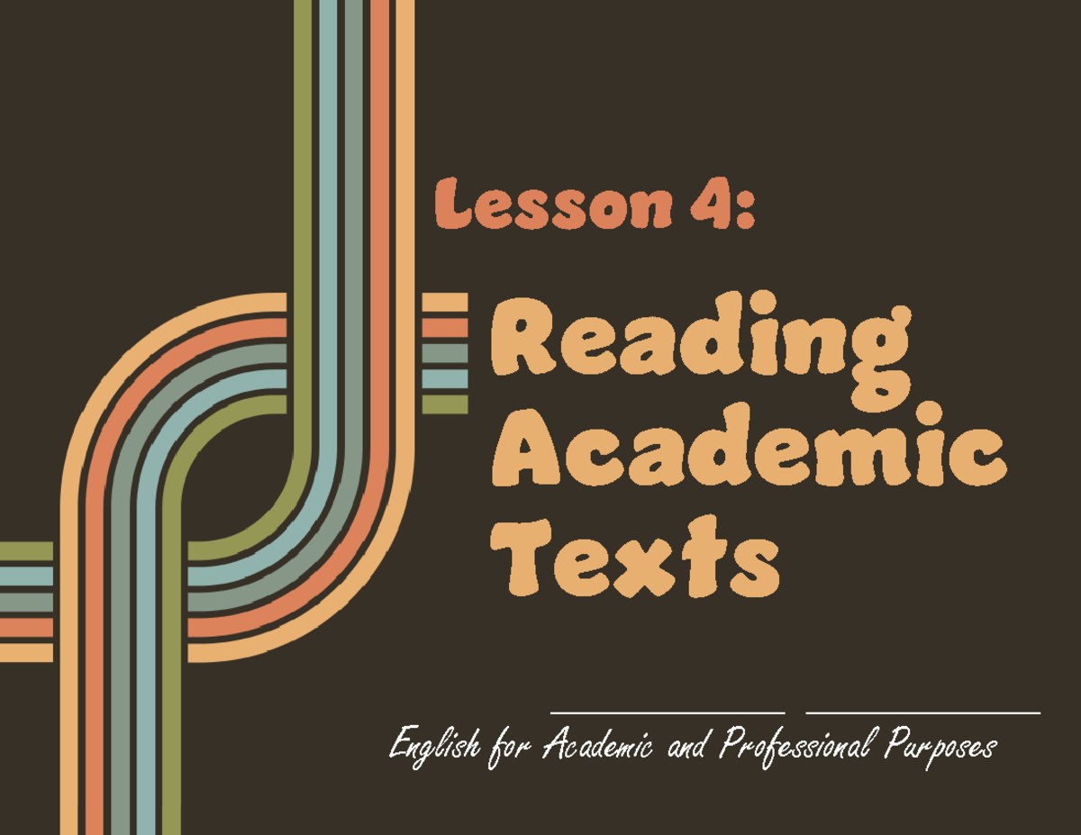 Lesson 4: Reading Techniques in English for Academic Purposes - Studocu