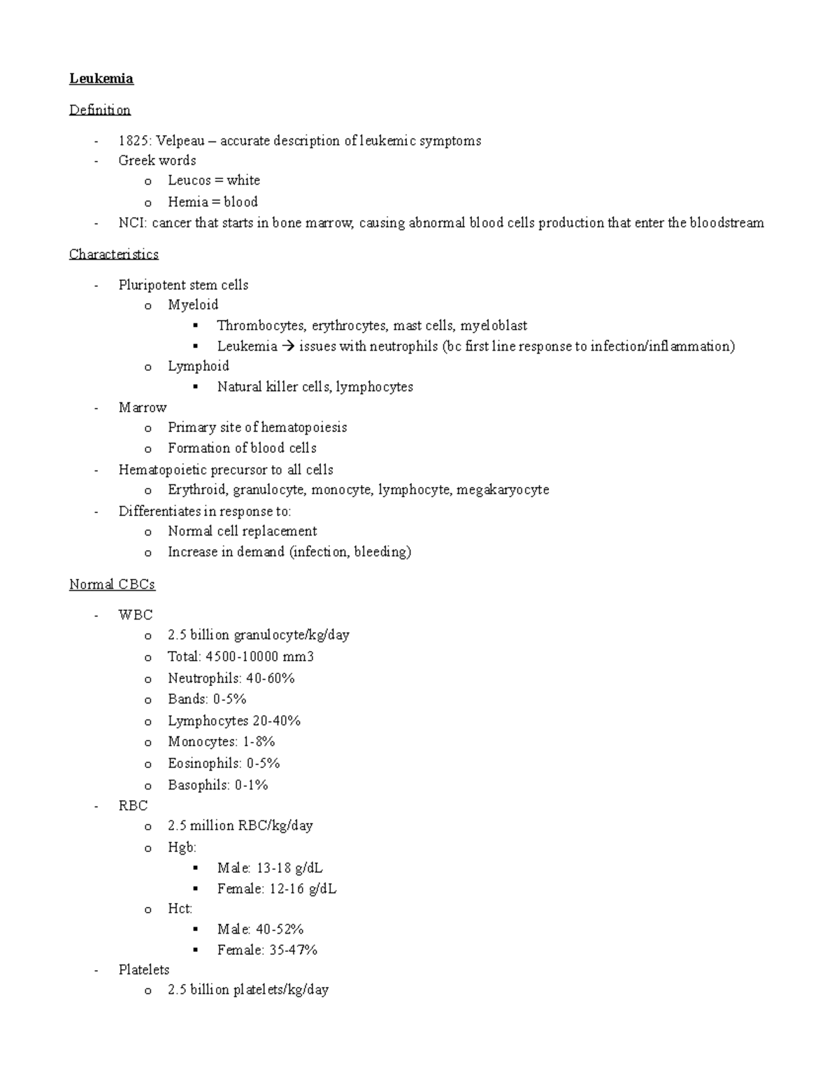 Leukemia Notes - Leukemia Definition - 1825: Velpeau – accurate ...