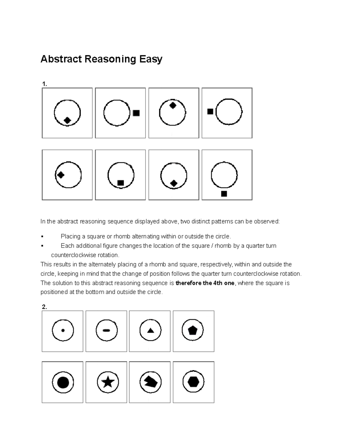 Abstract Reasoning Review for Civil Service Exam: Easy & Hard - Studocu