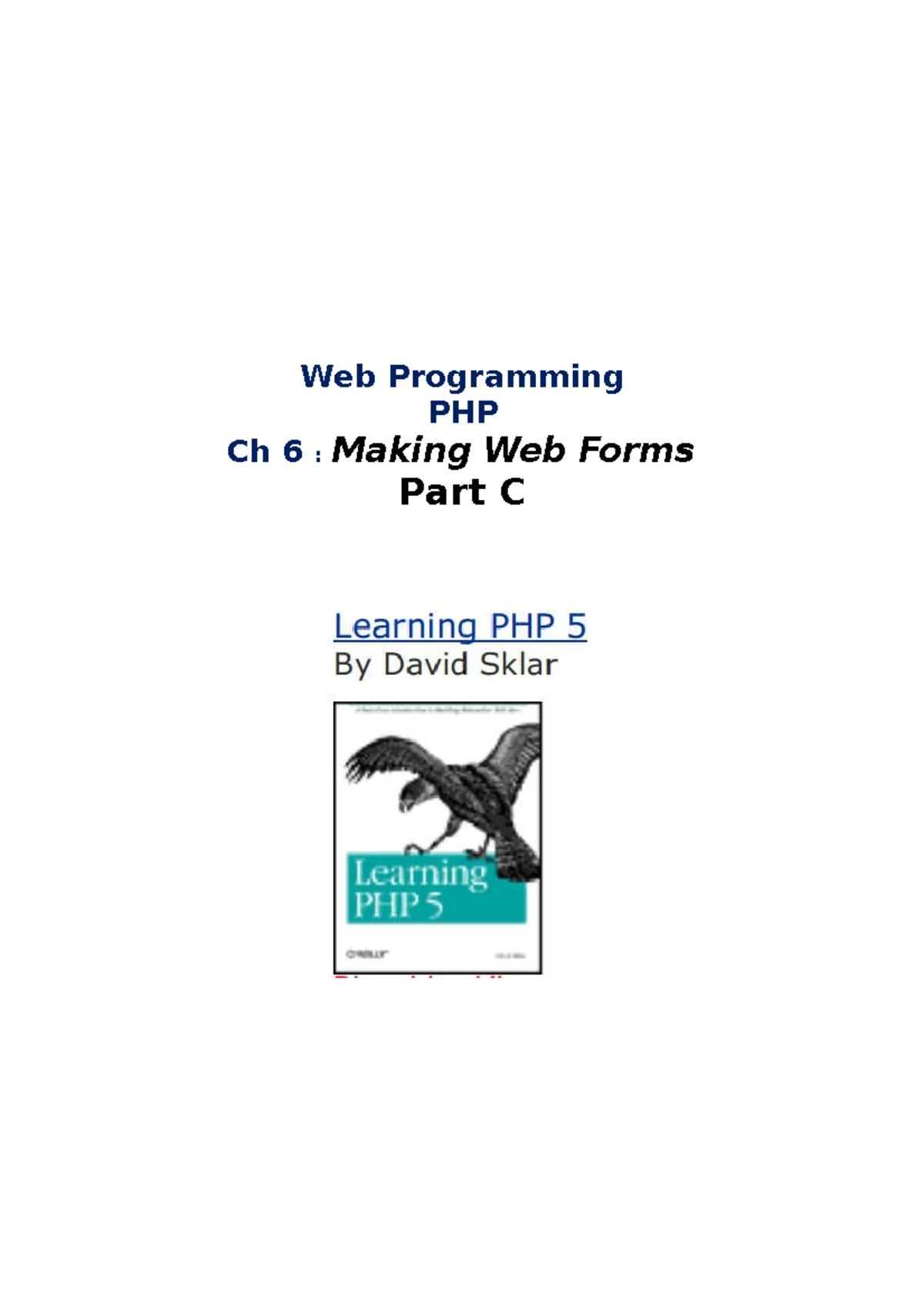 Web Programming - HTML Part 4 - Web Programming HTML Ch 4 : Part B 4 ...