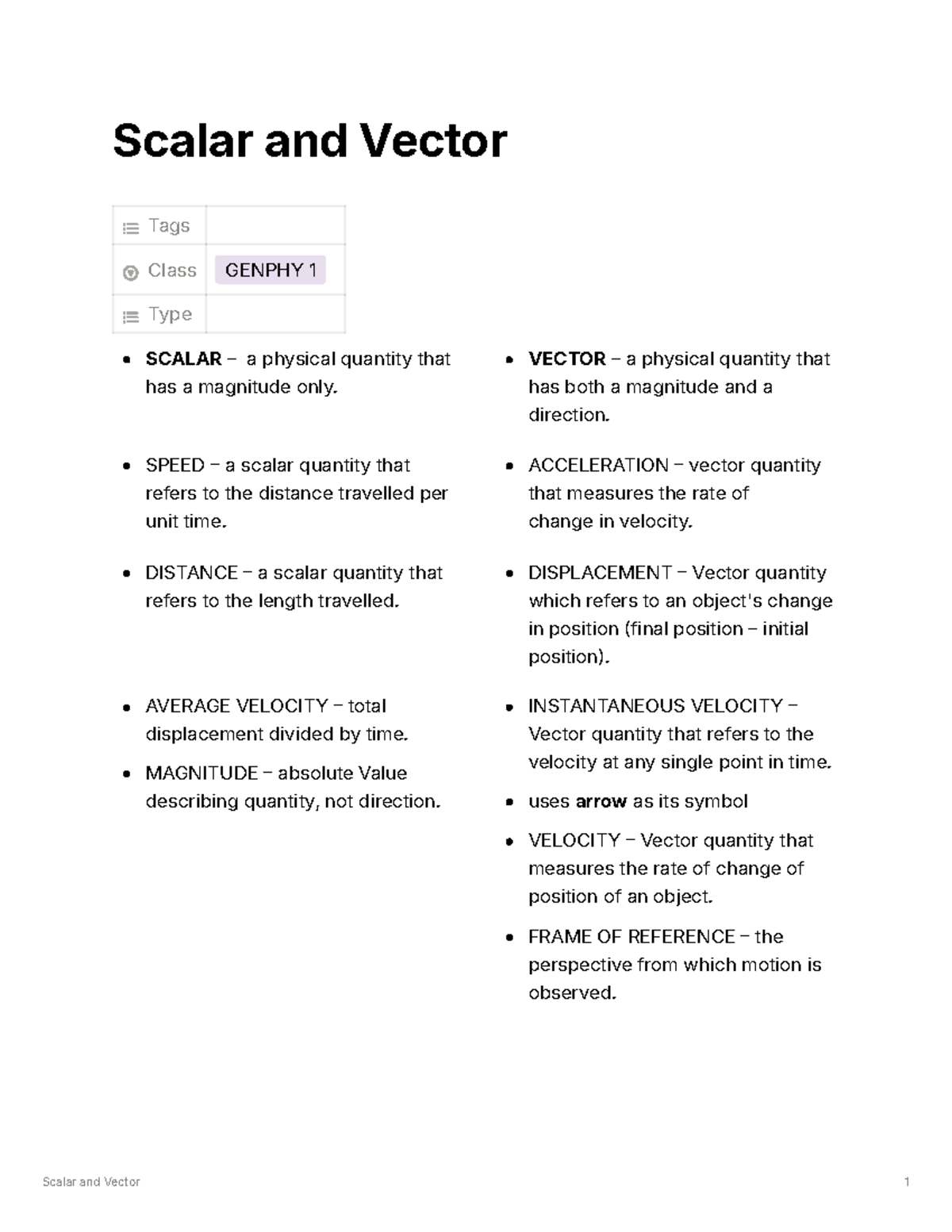 Scalar and Vector - additionals - Scalar and Vector 1 Scalar and Vector ...