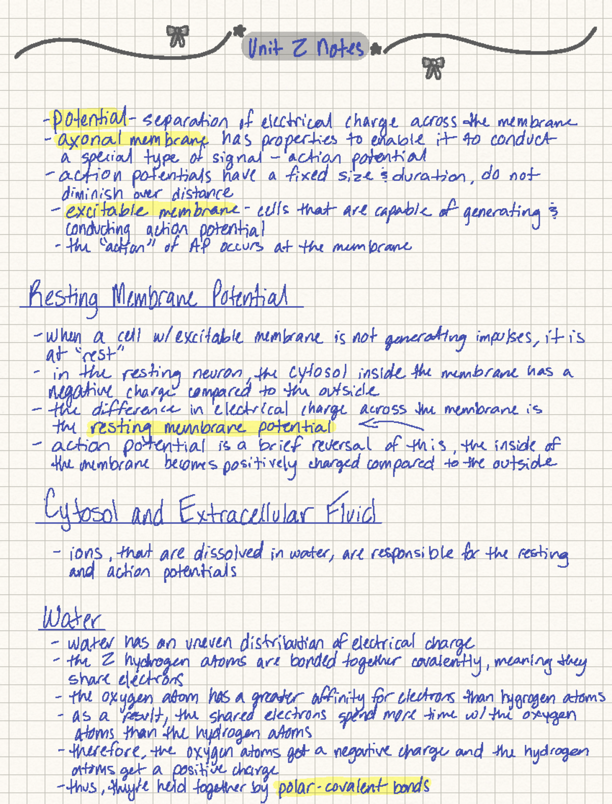 Unit 2 Notes: Action Potentials and Membrane Dynamics in Neuroscience ...