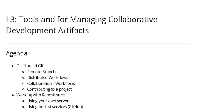 L3: Managing Collaborative Development Artifacts with Git - Studocu