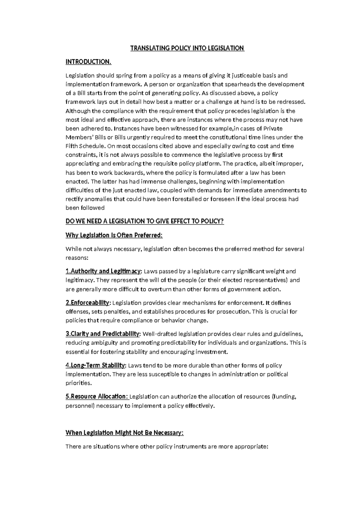 Legislative Drafting - Comprehensive Law Notes with Case Laws ...
