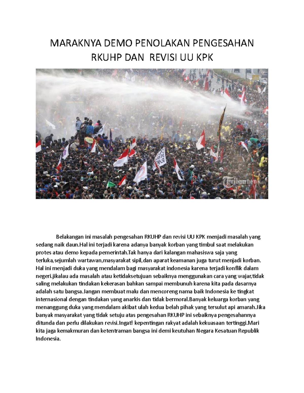 Maraknya Masalah Rkuhp - MARAKNYA DEMO PENOLAKAN PENGESAHAN RKUHP DAN ...