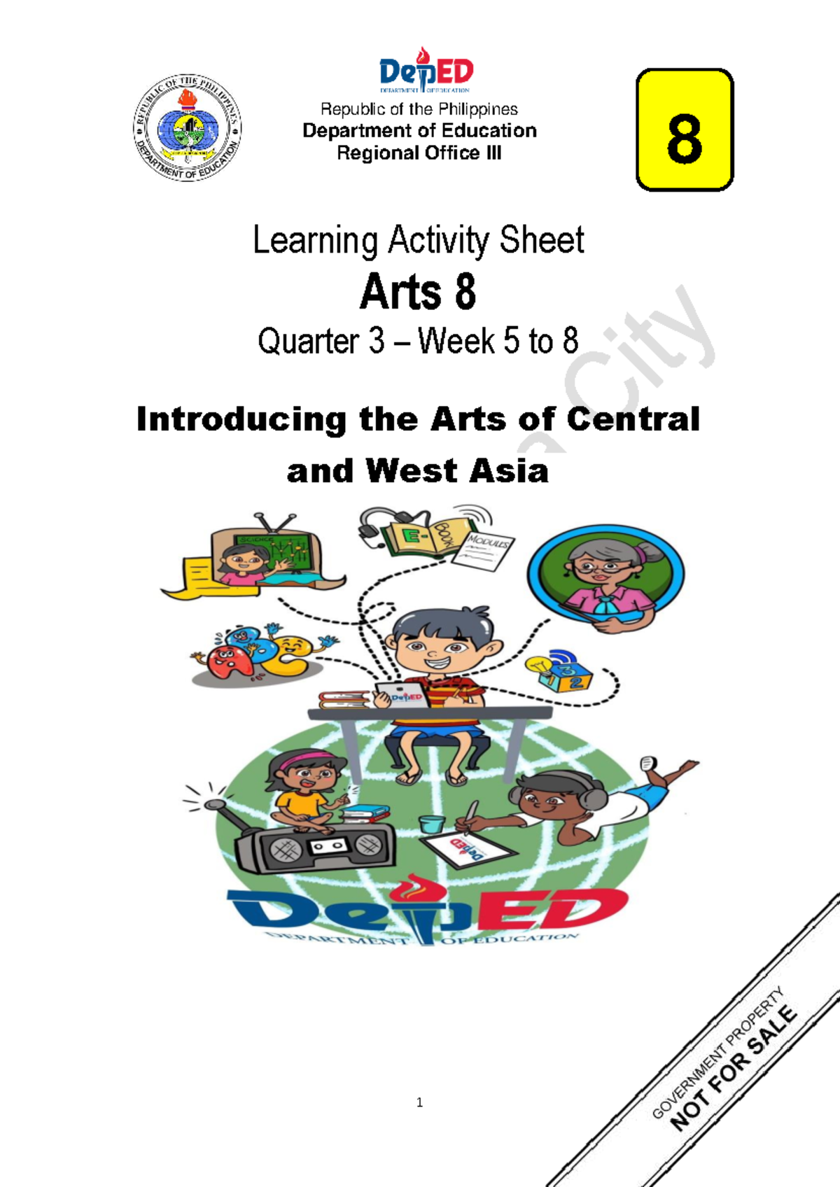 Grade 8 ARTS Learning Activity Sheet Q3 W5-8: Arts of Central & West ...
