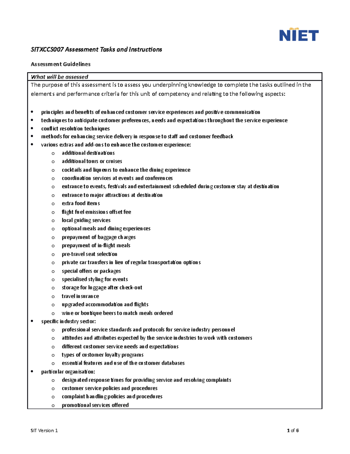 Sitxccs 007 Assessment - Case Study - SITXCCS007 Assessment Tasks and ...