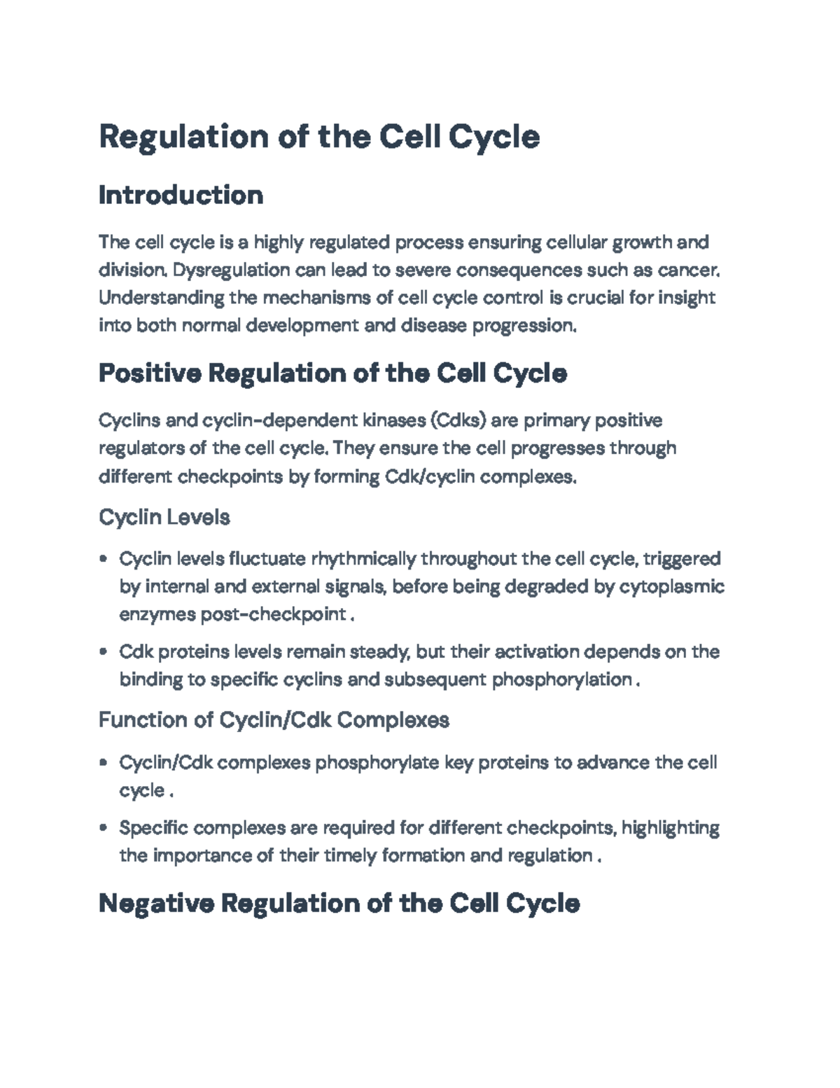 Regulation of the Cell Cycle: Mechanisms and Cancer Implications ...