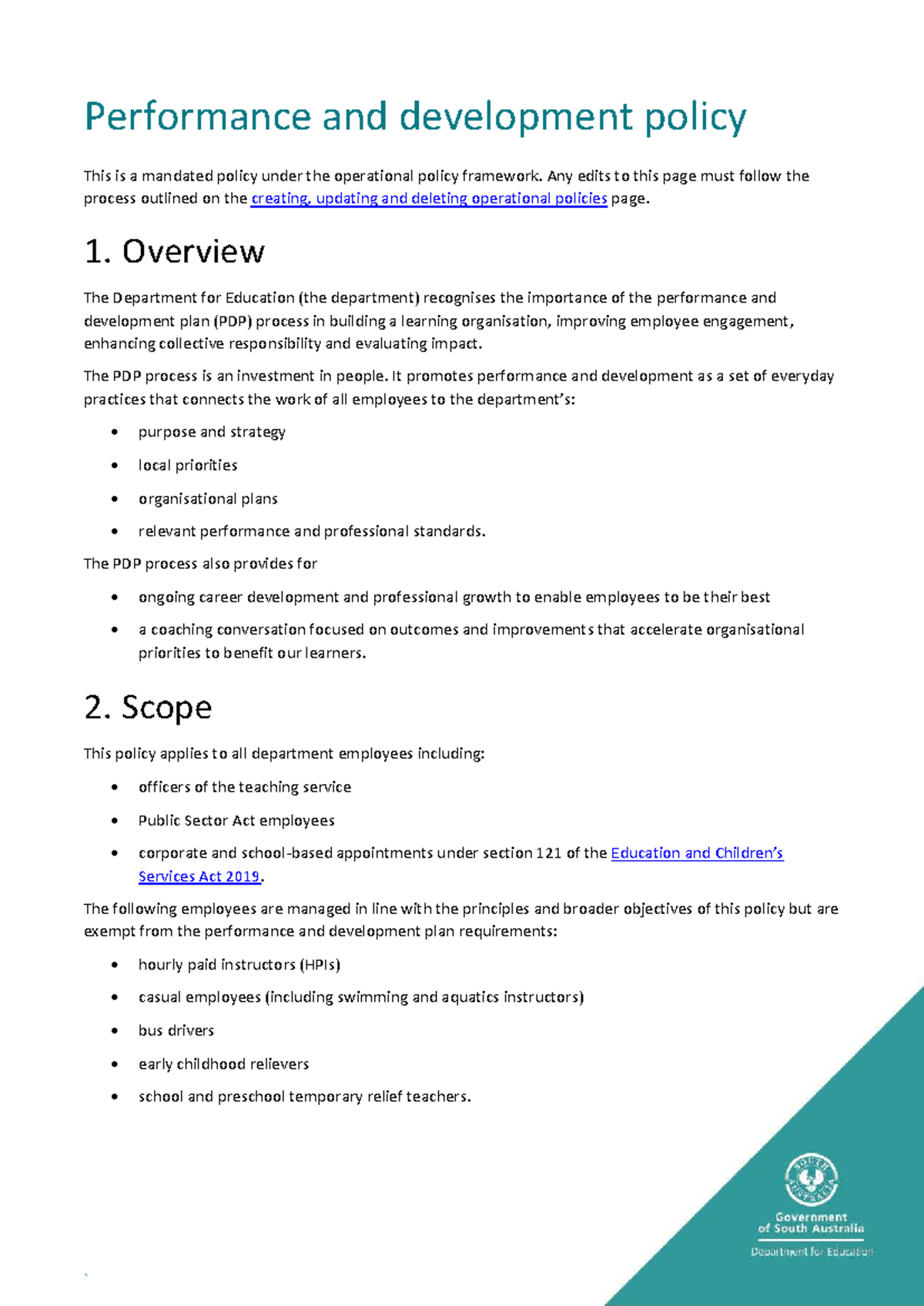 Performance and Development Policy Overview (EDU 101) - Studocu