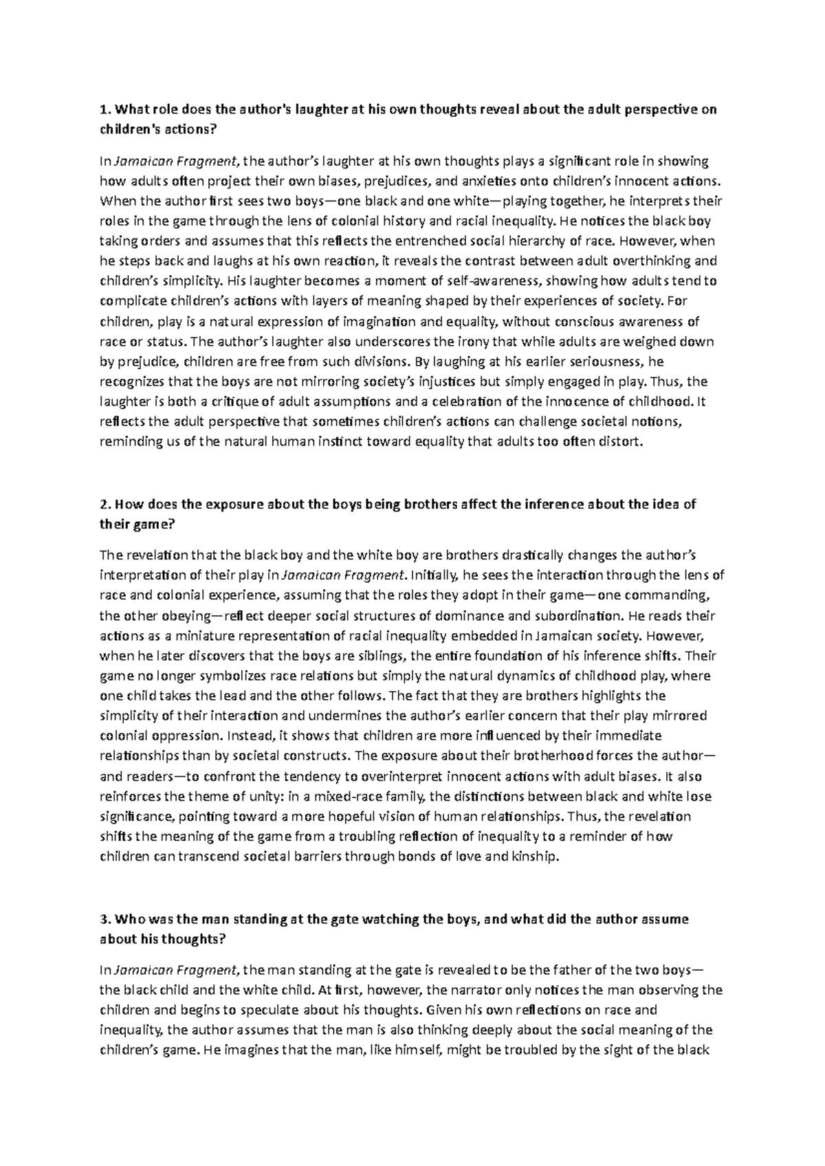 Jamaican Fragments - Analysis of Adult Perspectives on Childhood Play ...