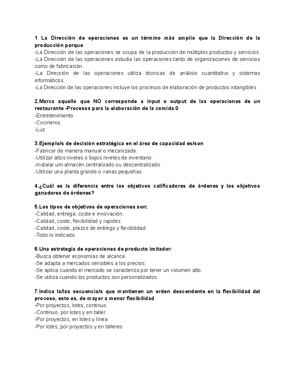 Examen Final DO: Dirección de Operaciones y Estrategias de Servicio ...