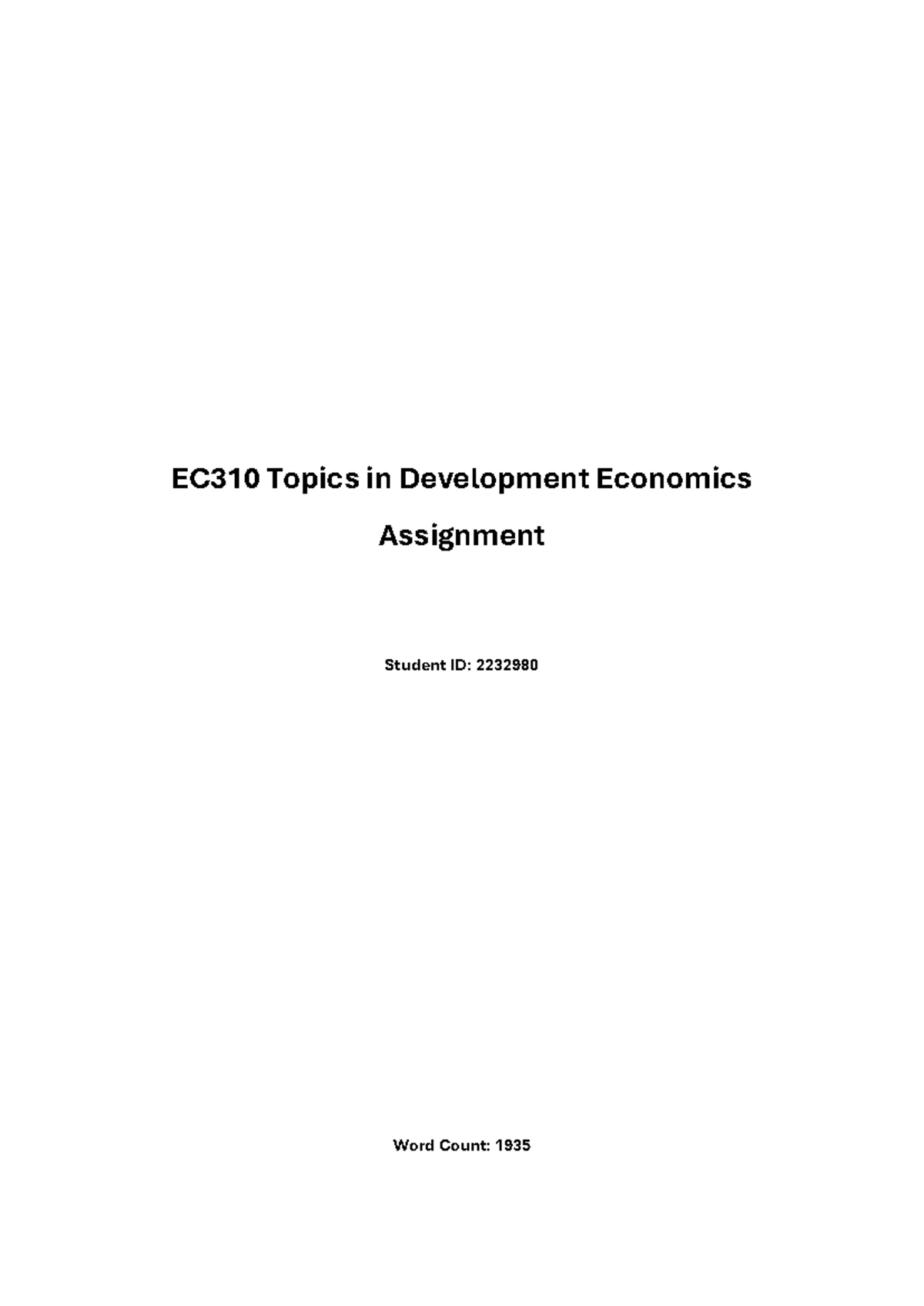 EC310 Assignment: Analyzing Economic Divergence in Europe (1900-2022 ...