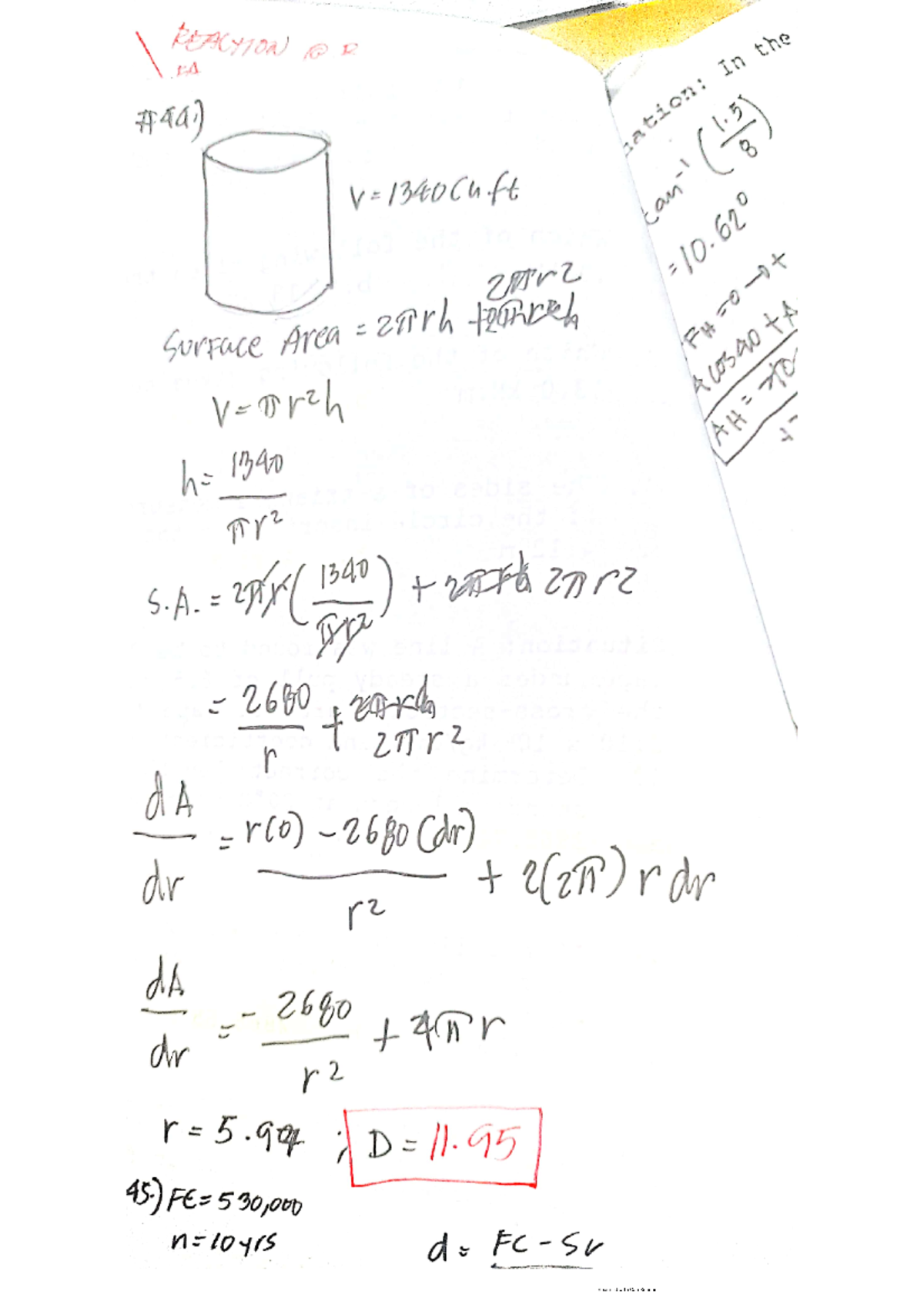 17 - MATHEMATICS Reaction Study Notes and Surface Area Calculations ...