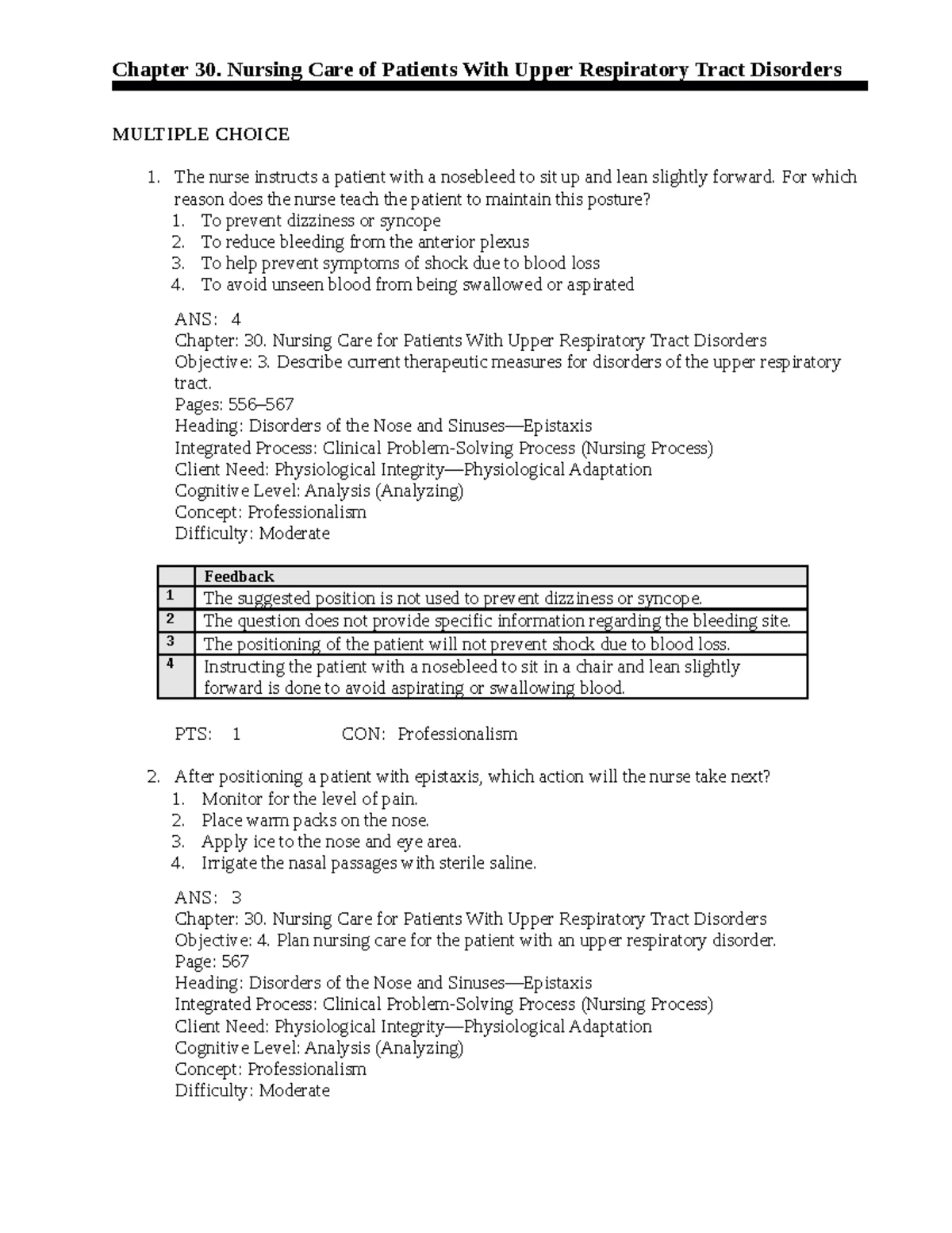 Chapter 26 - practice tests - Chapter 26. Nursing Care of Patients With ...