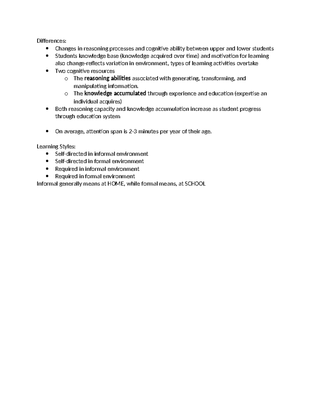 HS CEL 2 Cognitive Development and Learning Styles Notes - Studocu