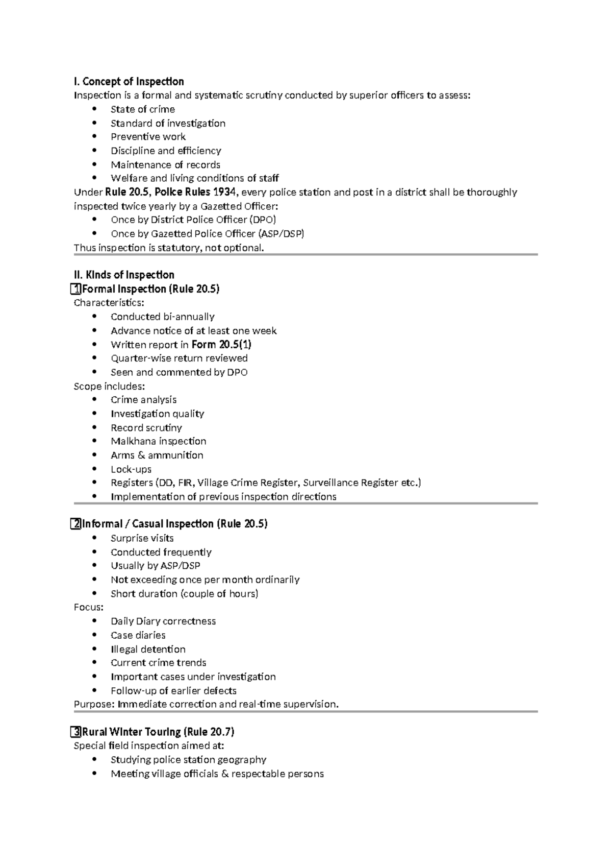 Chapter 20: Inspection Notes on Police Procedures and Standards - Studocu