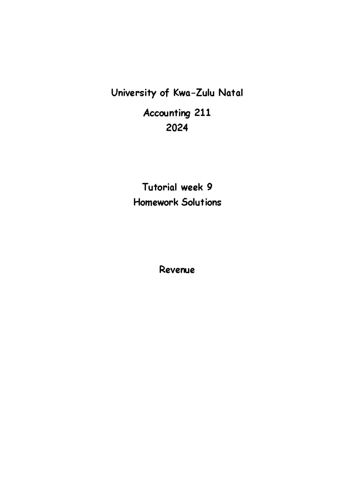 Accounting 211 T9 Homework Solutions: Revenue Recognition & IFRS 15 ...