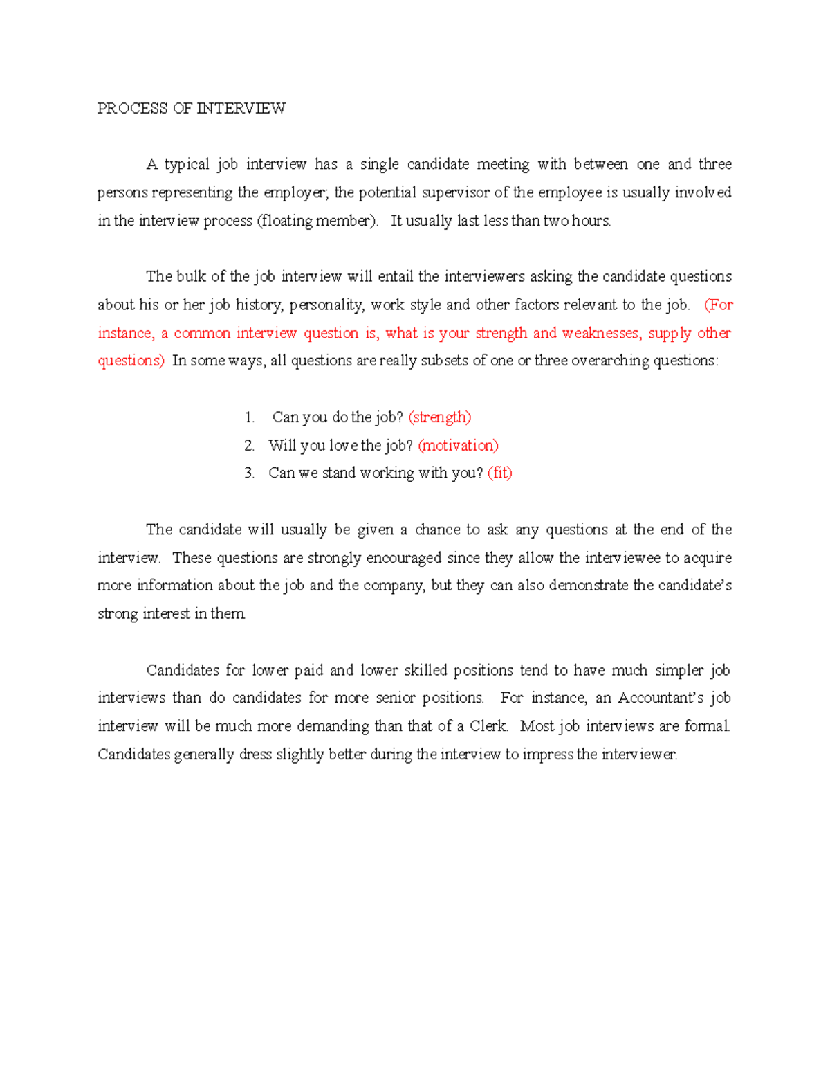 Process of Interview: Key Steps and Common Mistakes - Studocu