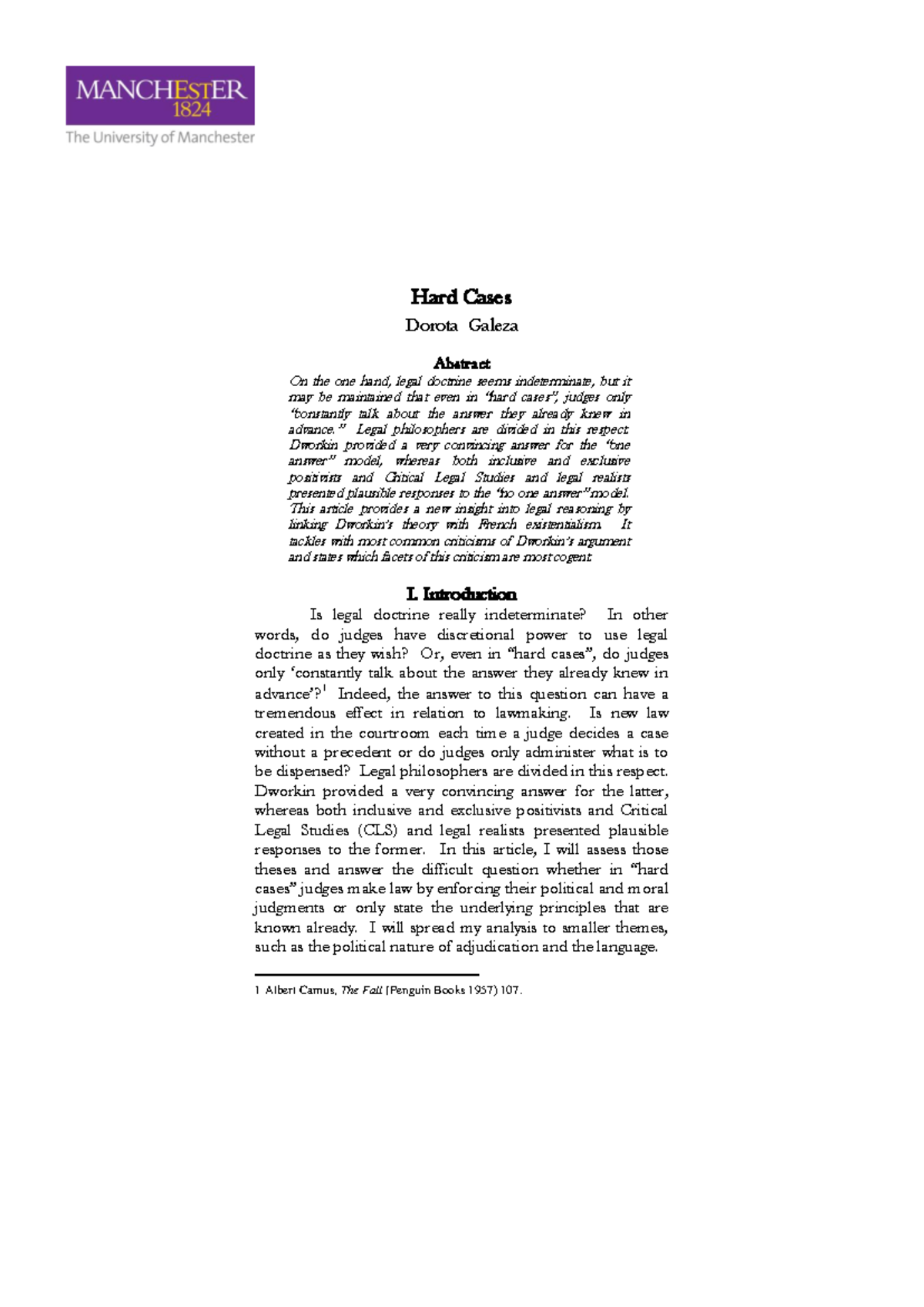 HARD Cases: Analyzing Legal Reasoning and Judicial Discretion - Studocu
