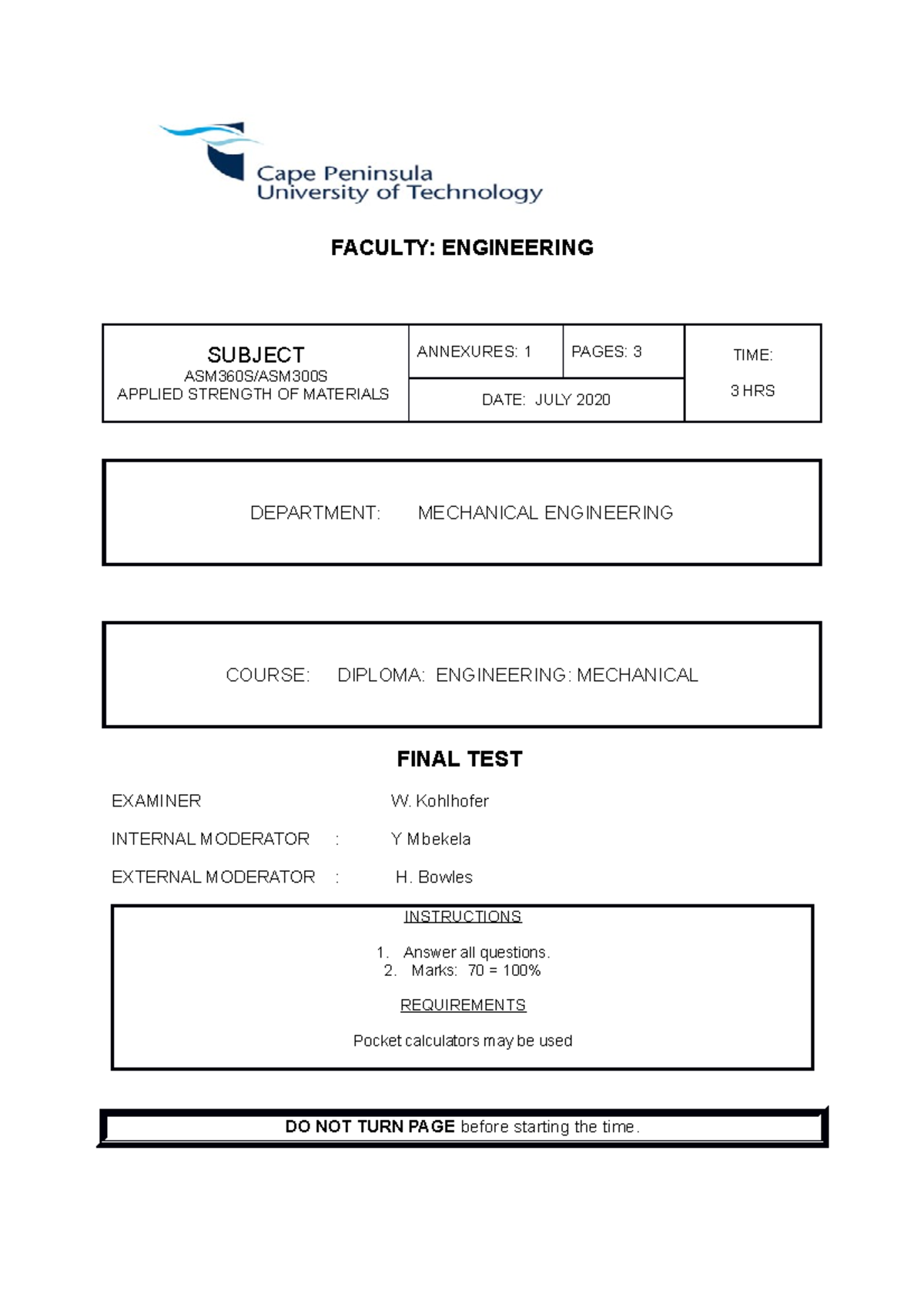 ASM360S - Final Exam Notes on Applied Strength of Materials - Studocu