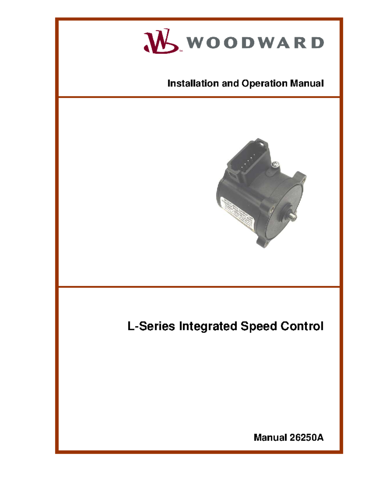 Integrated Speed Control Manual 26250: Installation & Operation Guide ...