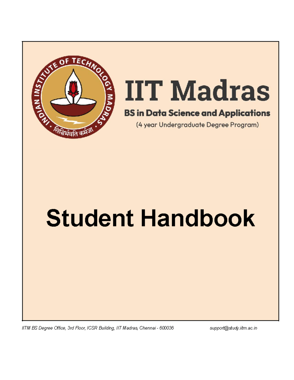 Student Handbook for BS in Data Science & Applications at IIT Madras ...