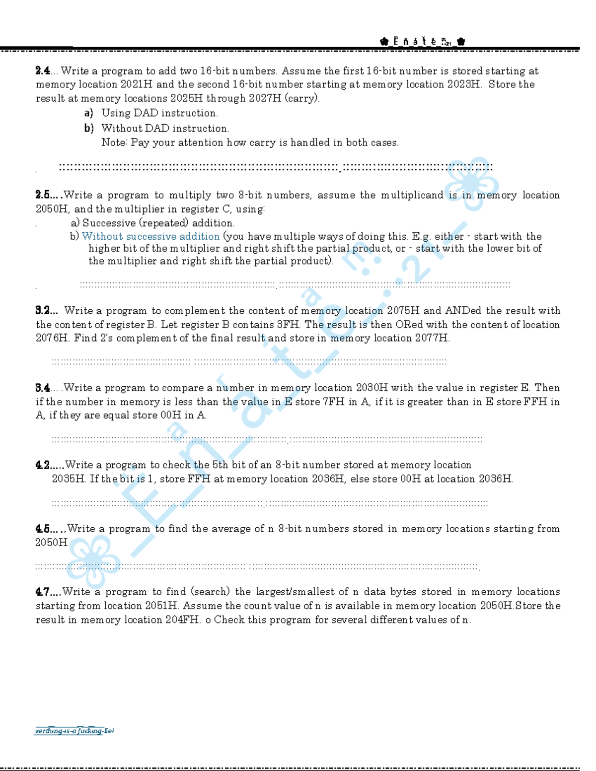 Eͫ nͣ aͬ - 8085 Assembly Programs for Arithmetic & Logic Operations ...