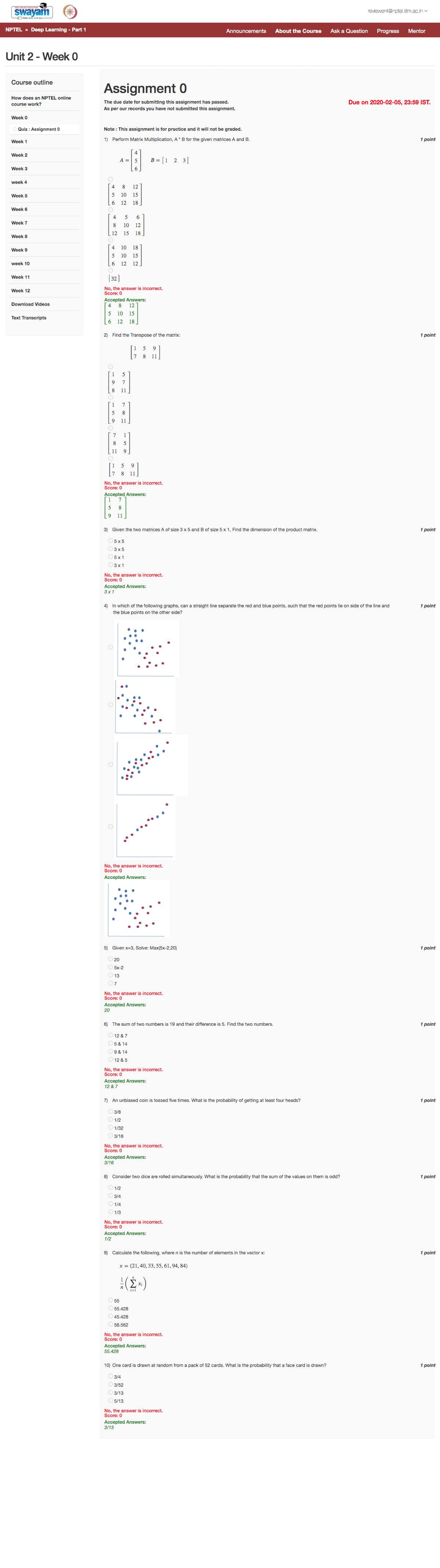 NOC20 CS50 Assignment 1 - Deep Learning Course Overview and Quiz - Studocu