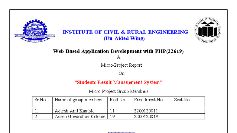 Result Management System Report for Web App Dev with PHP (22619) - Studocu