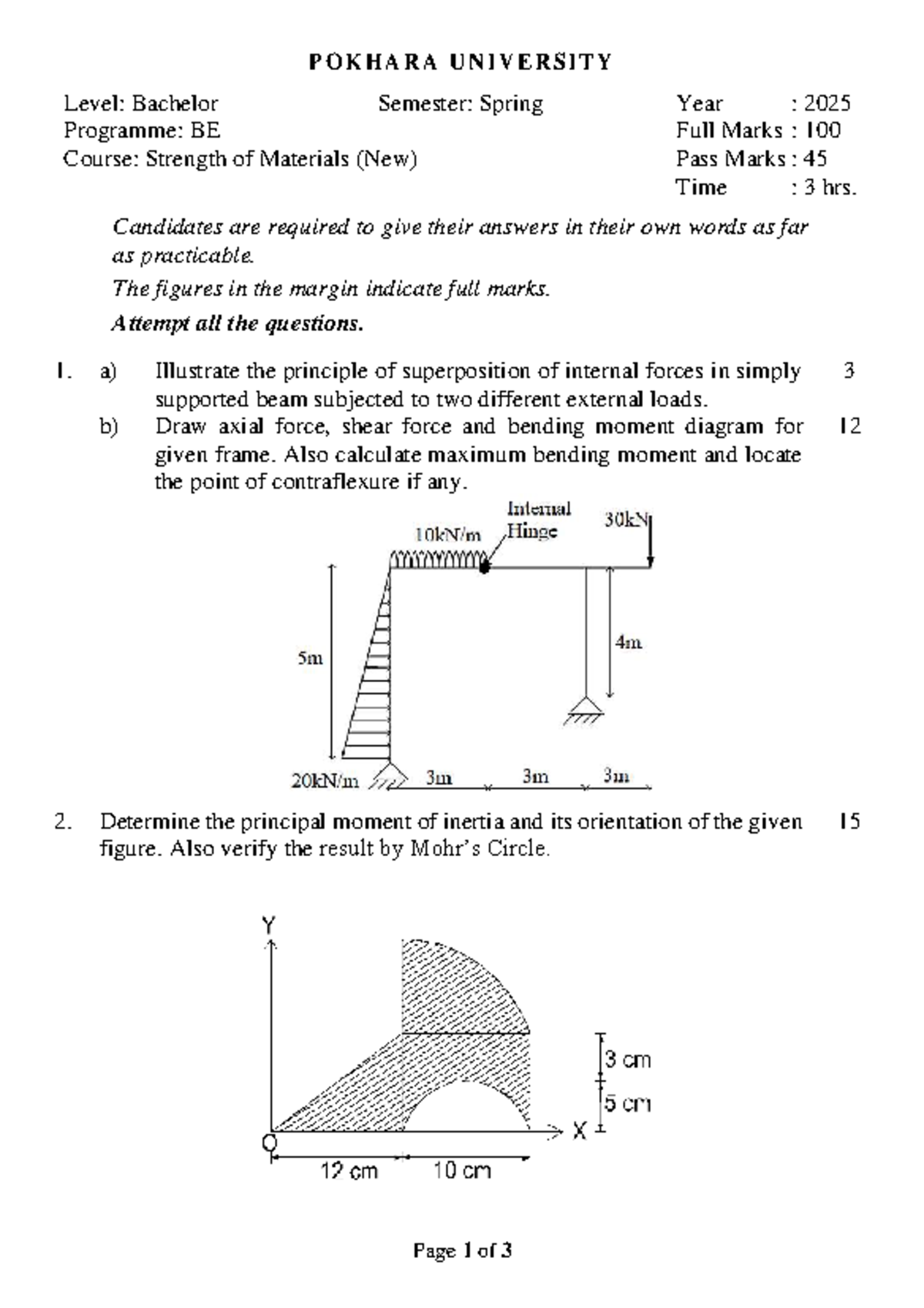 Strength of Materials (New) - BE Bachelor Spring Exam 2025 - Studocu