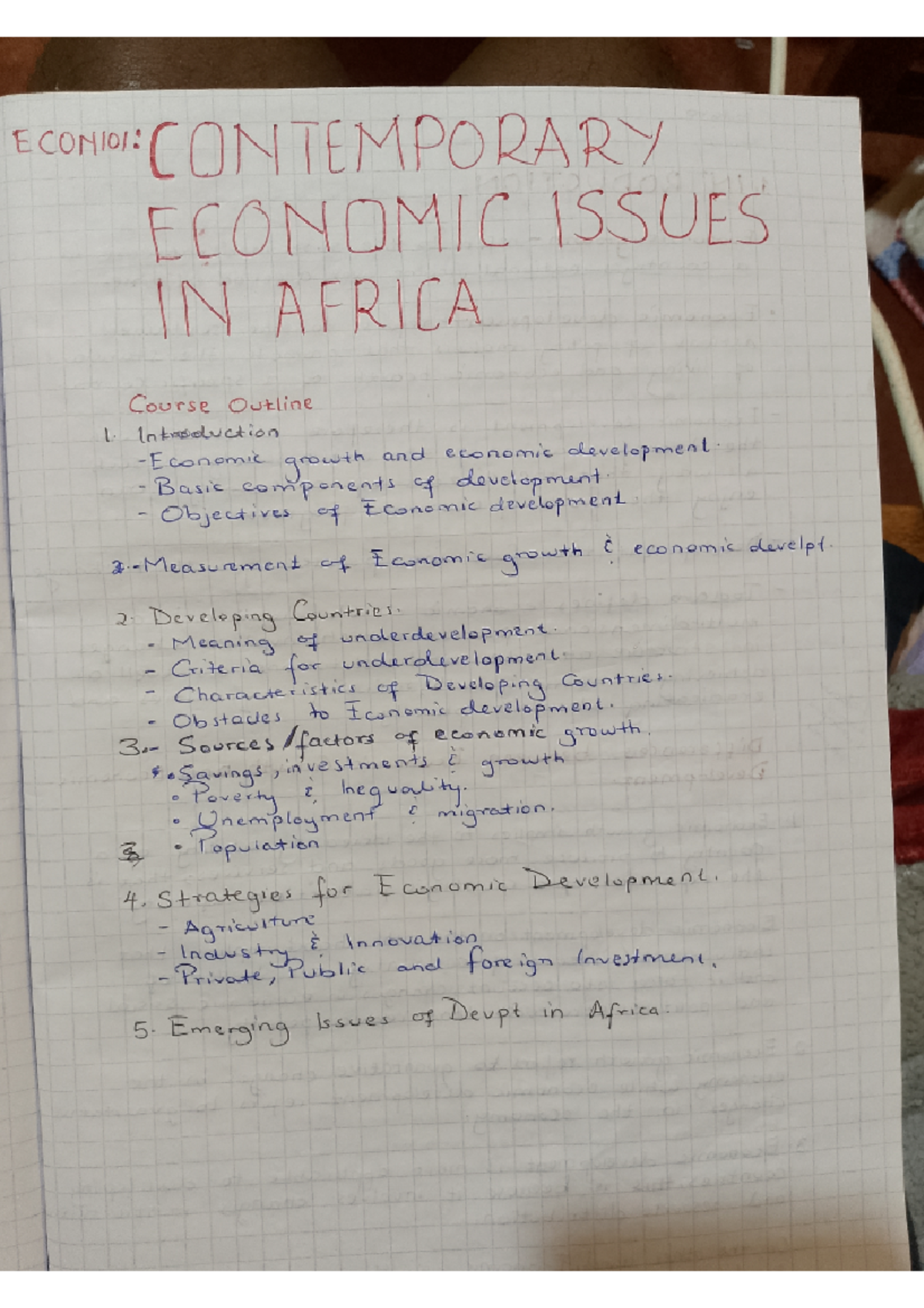 ECON101CIIA - Contemporary Issues in Africa: Development and Growth ...