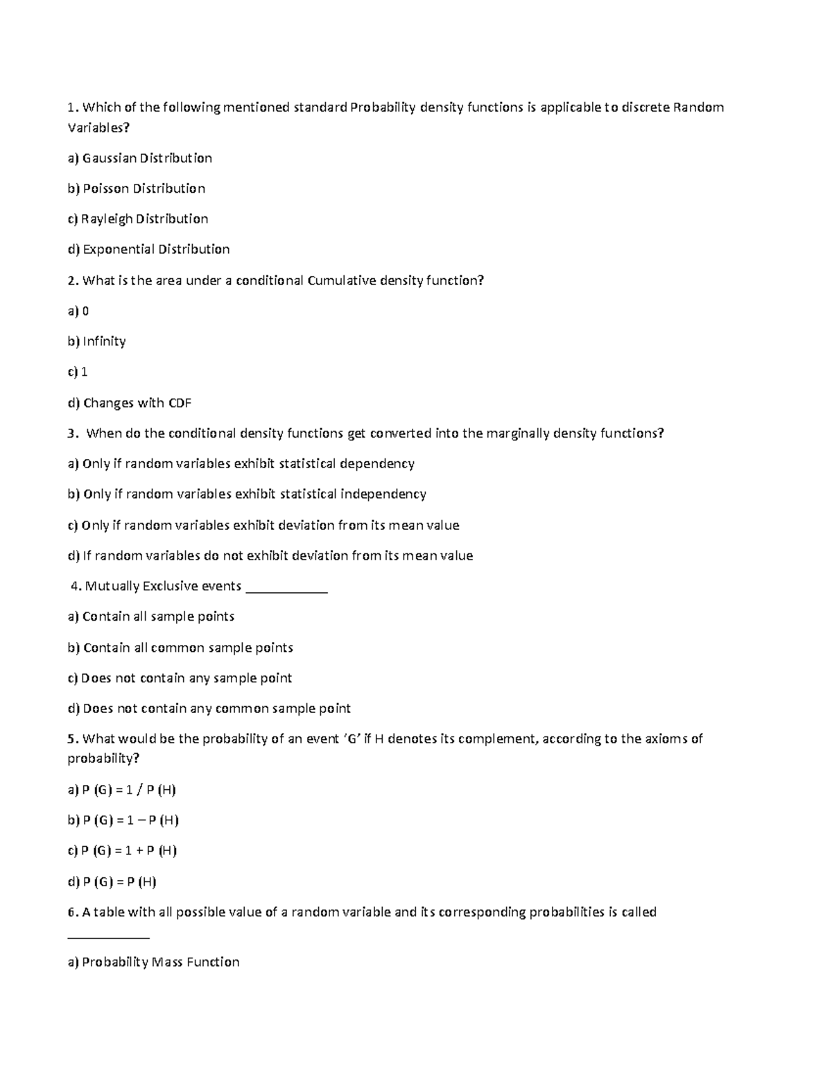 Math 13 - Activity 3: Exam on Probability Density Functions and Random ...