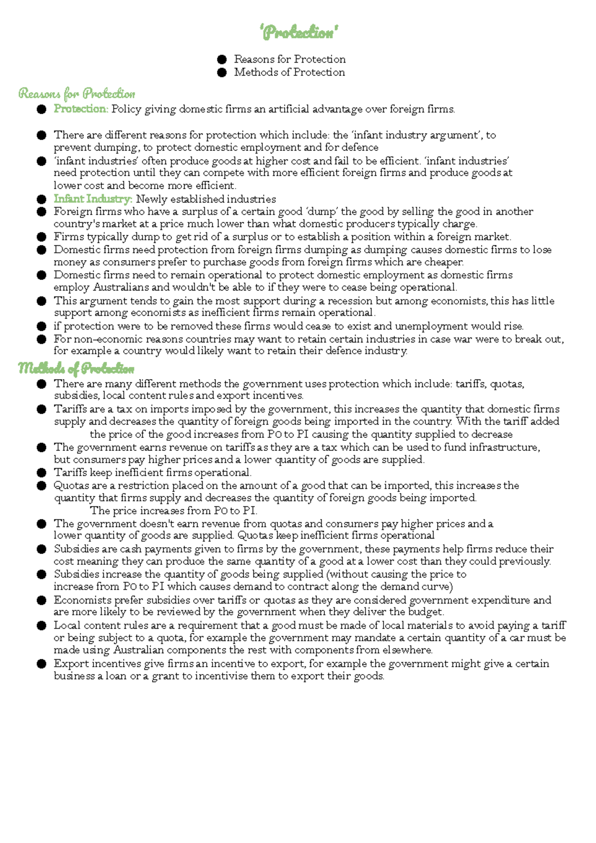 Notes on Protection - ‘Protection' Reasons for Protection Methods of ...
