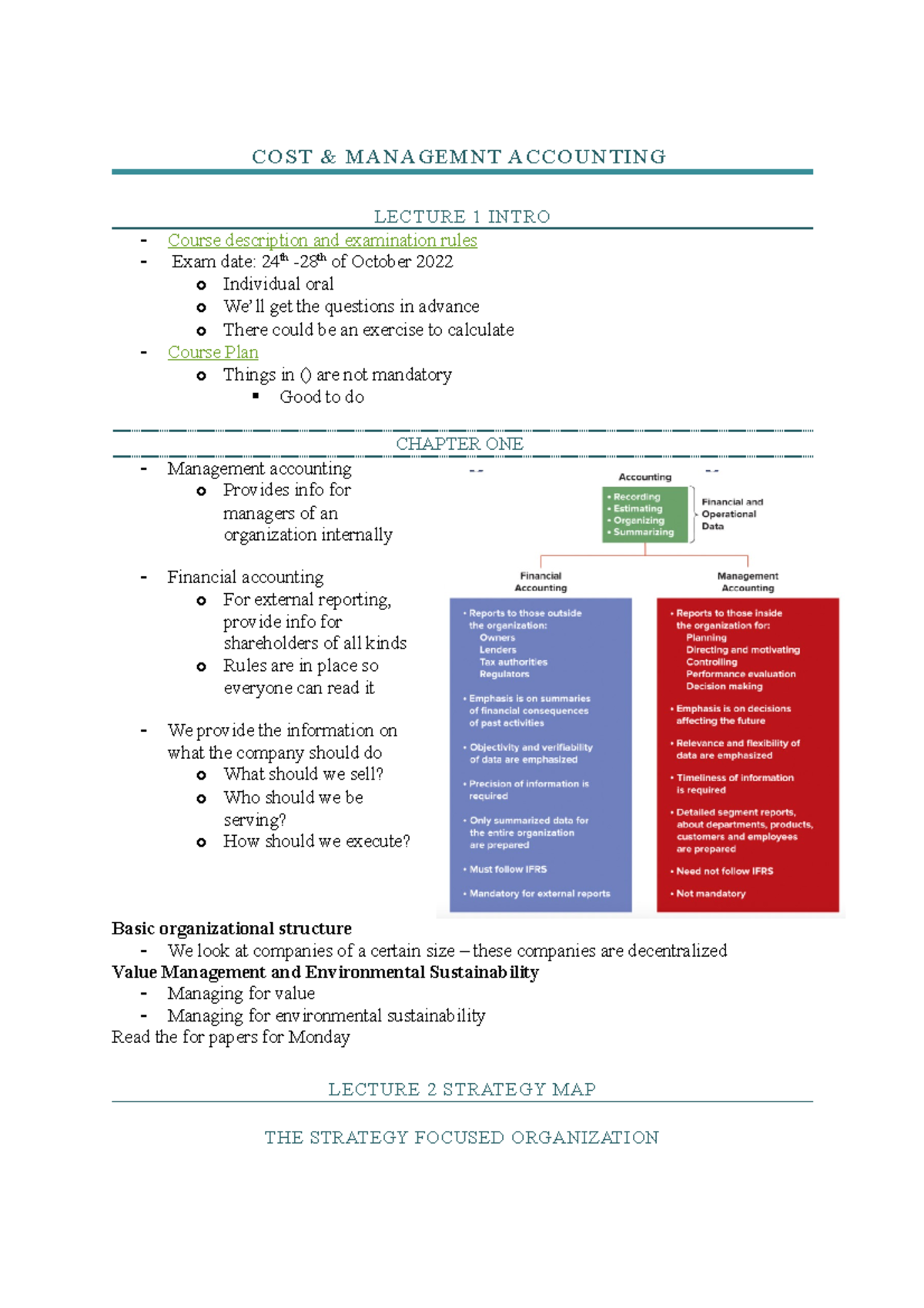 Management Accounting Overview (ACCT 101): Lecture Notes & Insights ...