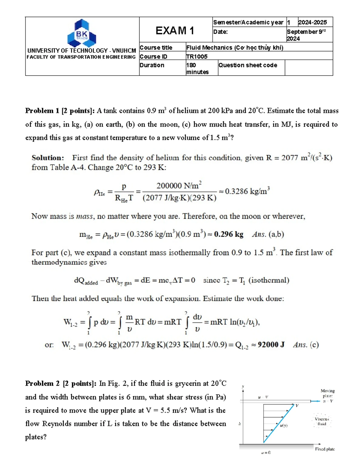 Chapter 4 Control Volume Analysis Problems - Fluid Mechanics CHTK - Studocu