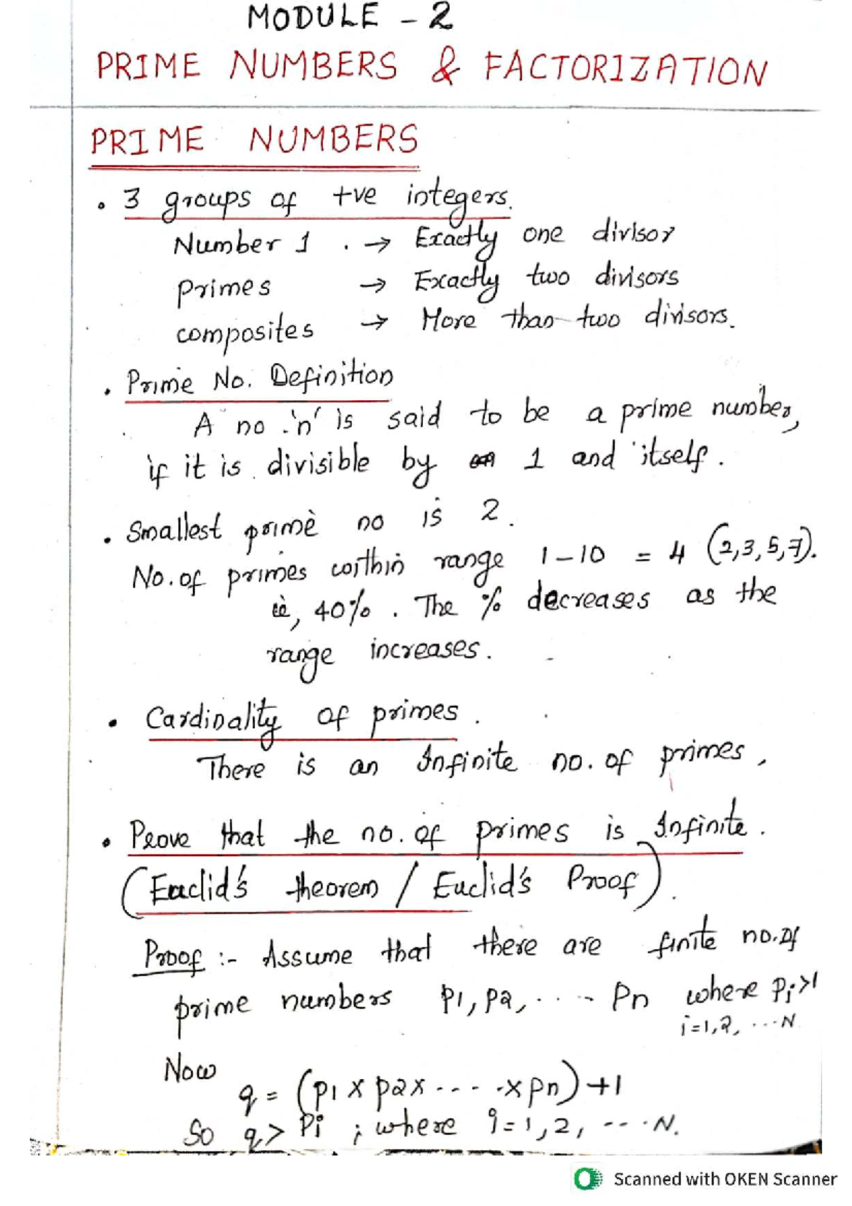 SIC-MODULE 2 - Notes on prime numbers and factorization techniques ...