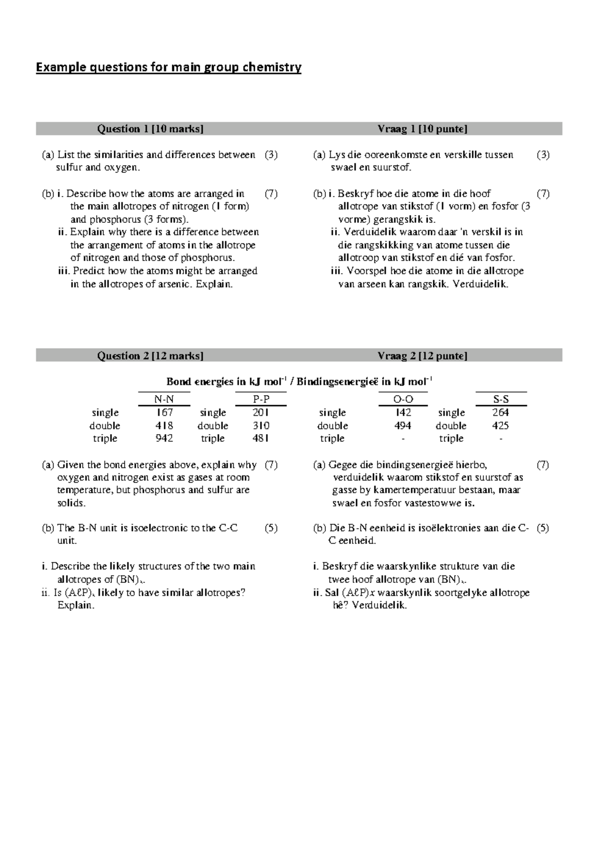 Main Group Chemistry Q&A: Example Questions and Solutions (Chemistry ...