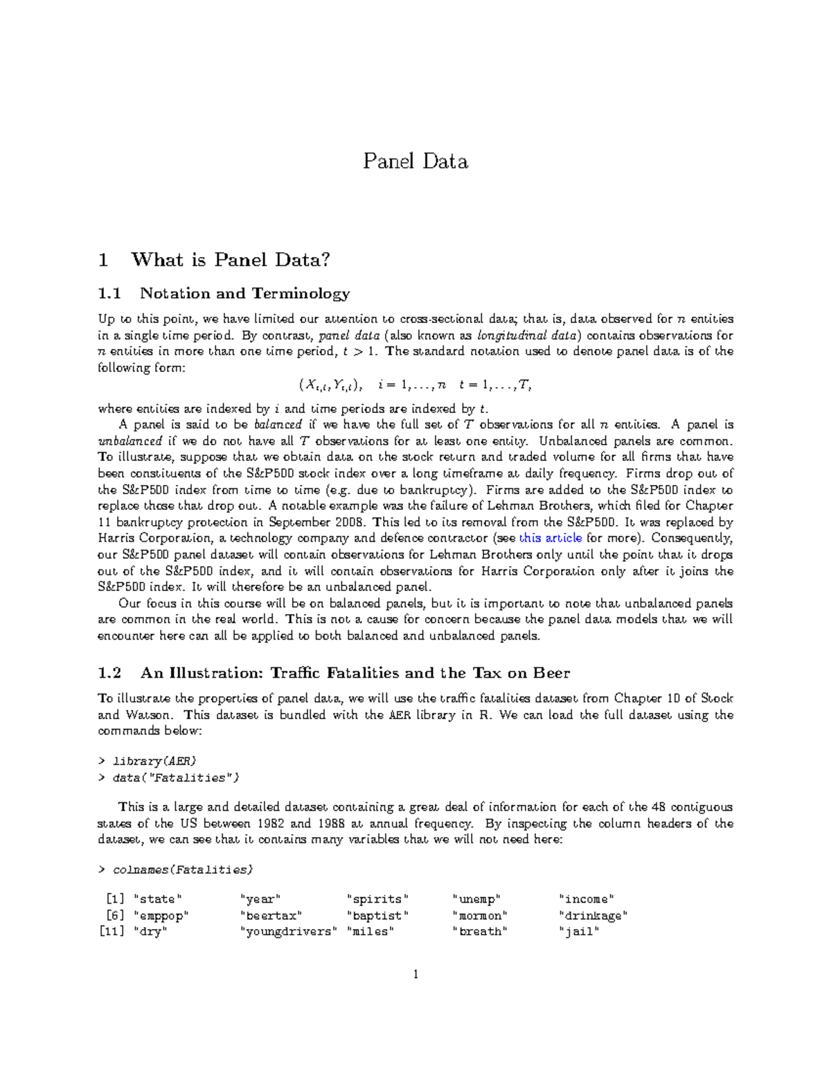 Panel Data Analysis and Regression Techniques in R - Studocu
