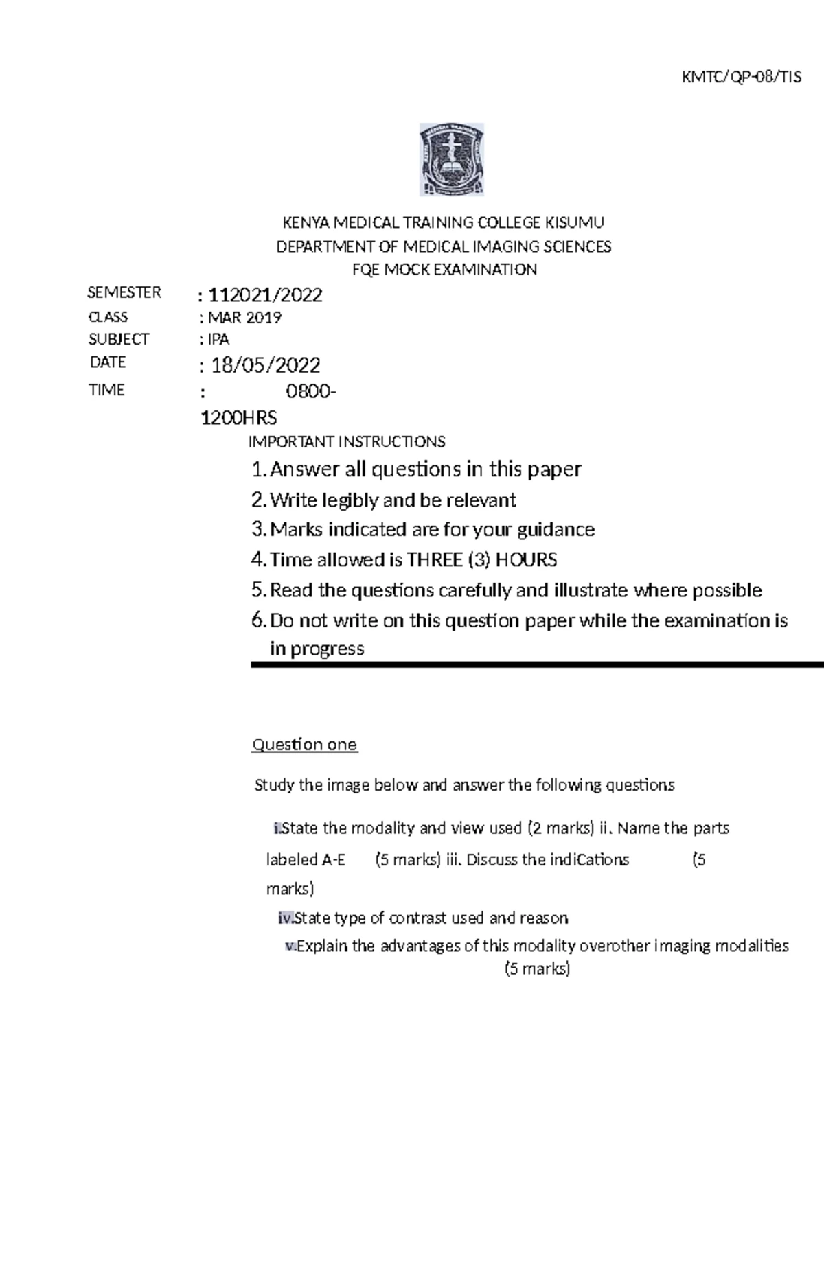 IPA EXAM - Differentiating T1 & T2 MRI Images and Radiographic ...