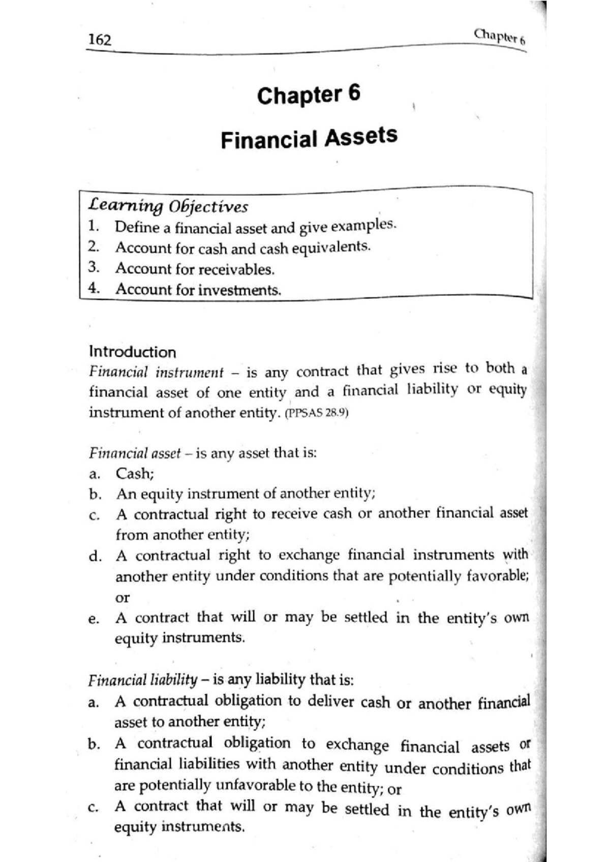 Govt - Chapter 6: Financial Assets Overview and Key Concepts - Studocu