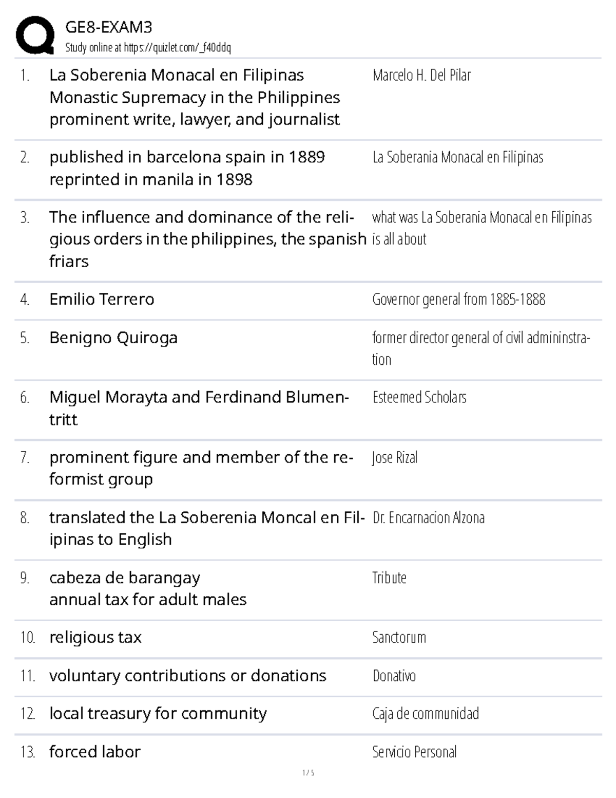 RIPH 3rd1 - Reviewer for RIPH 3rd Exam: Key Historical Events in the ...