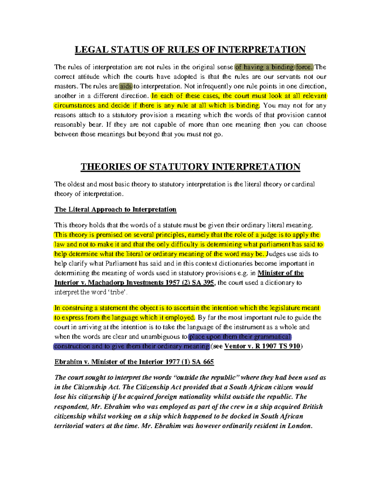 2. The General Rules of Interpretation: Understanding Statutory Law -  Studocu