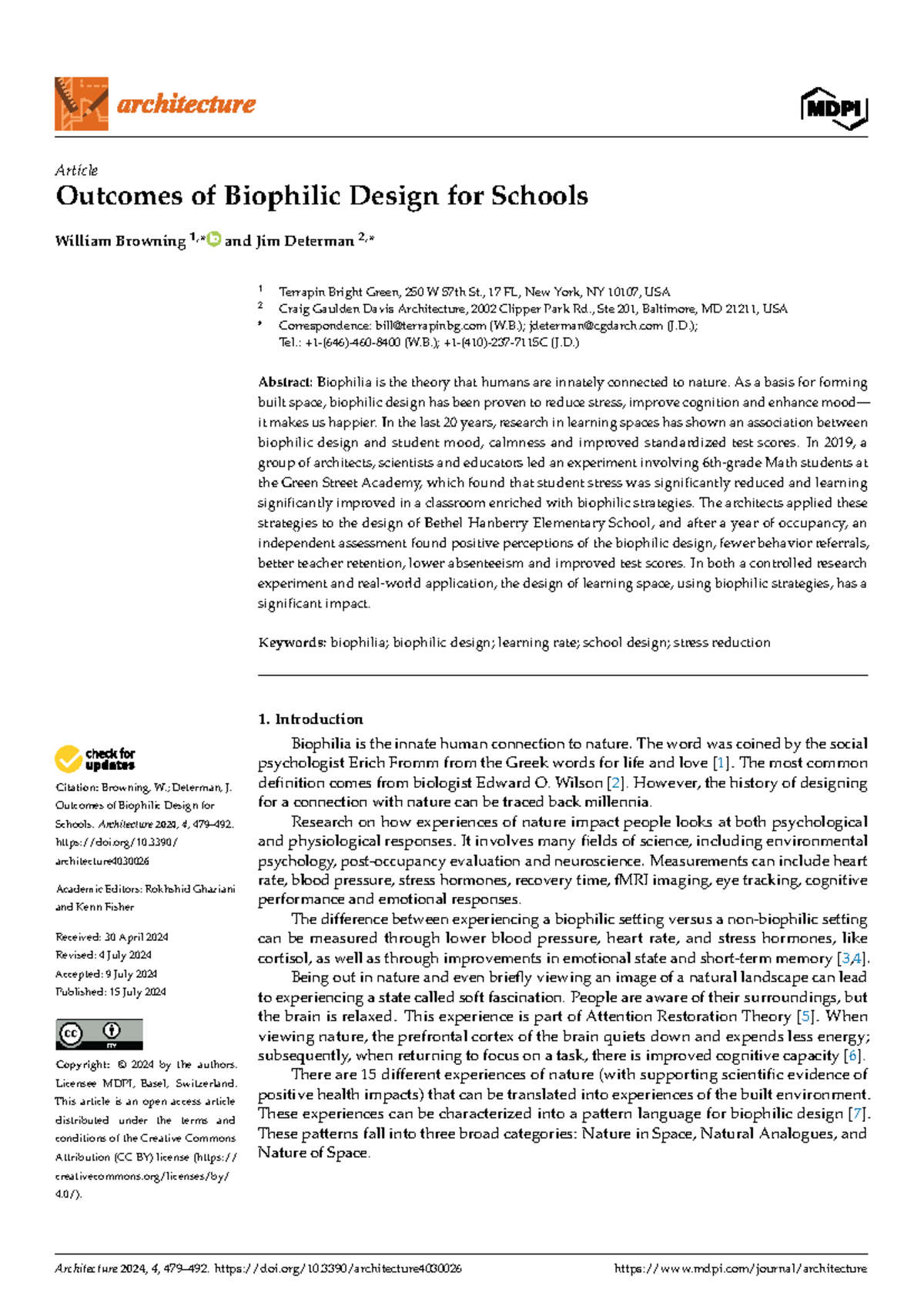 Outcomes of Biophilic Design in Schools: Enhancing Learning & Well ...